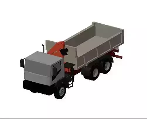 Dump truck with elevator crane