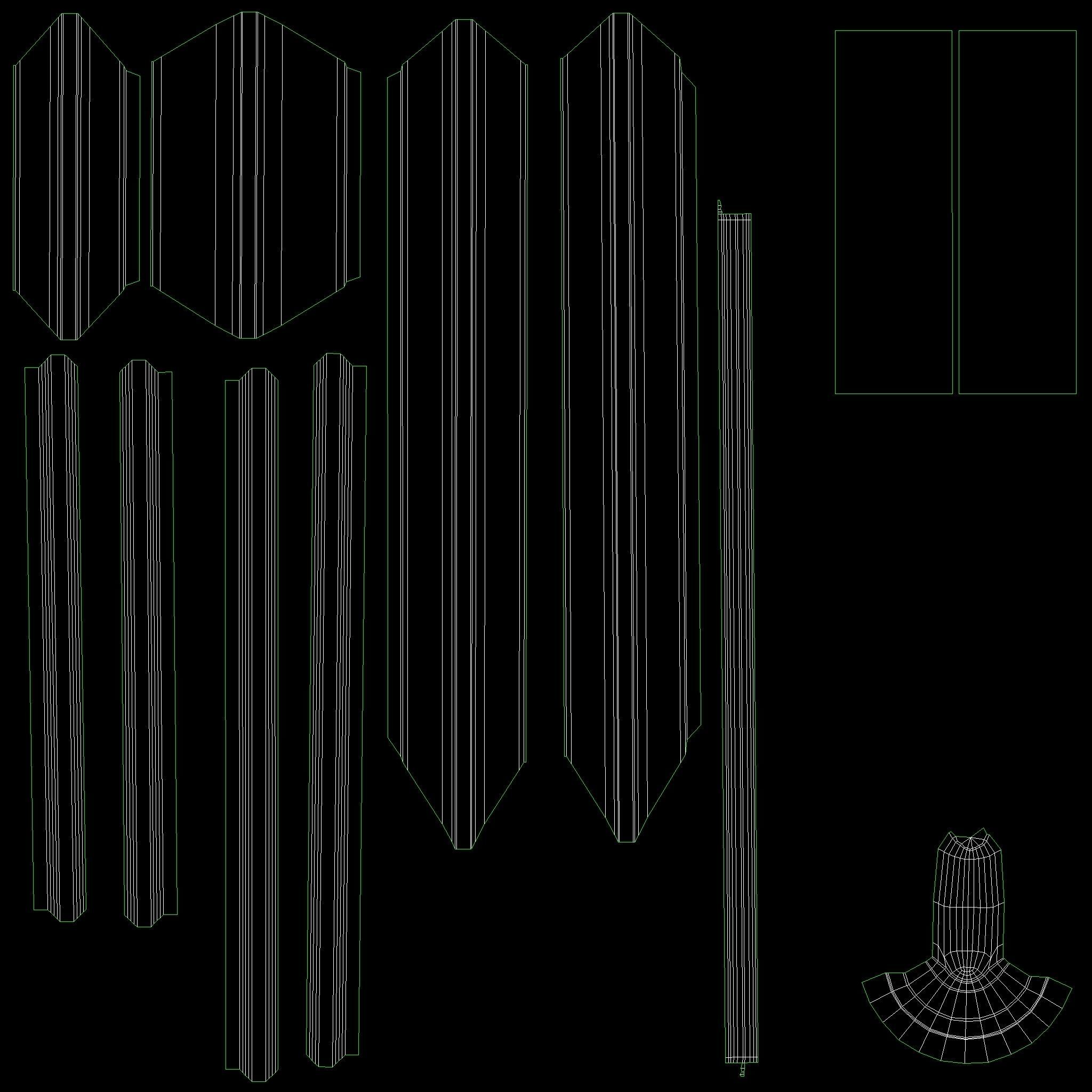Double Door V4 Low-poly 3D model_9