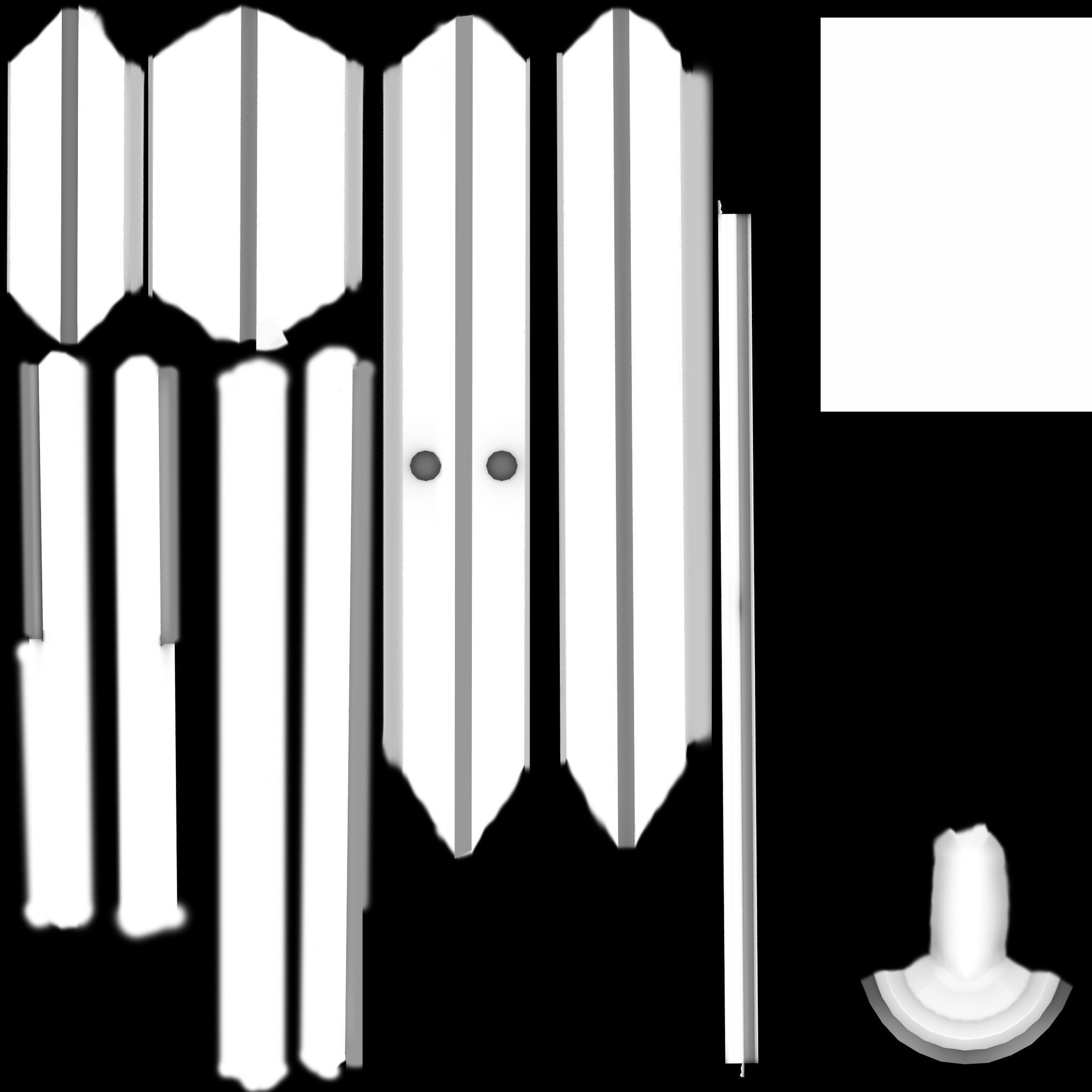 Double Door V4 Low-poly 3D model_8