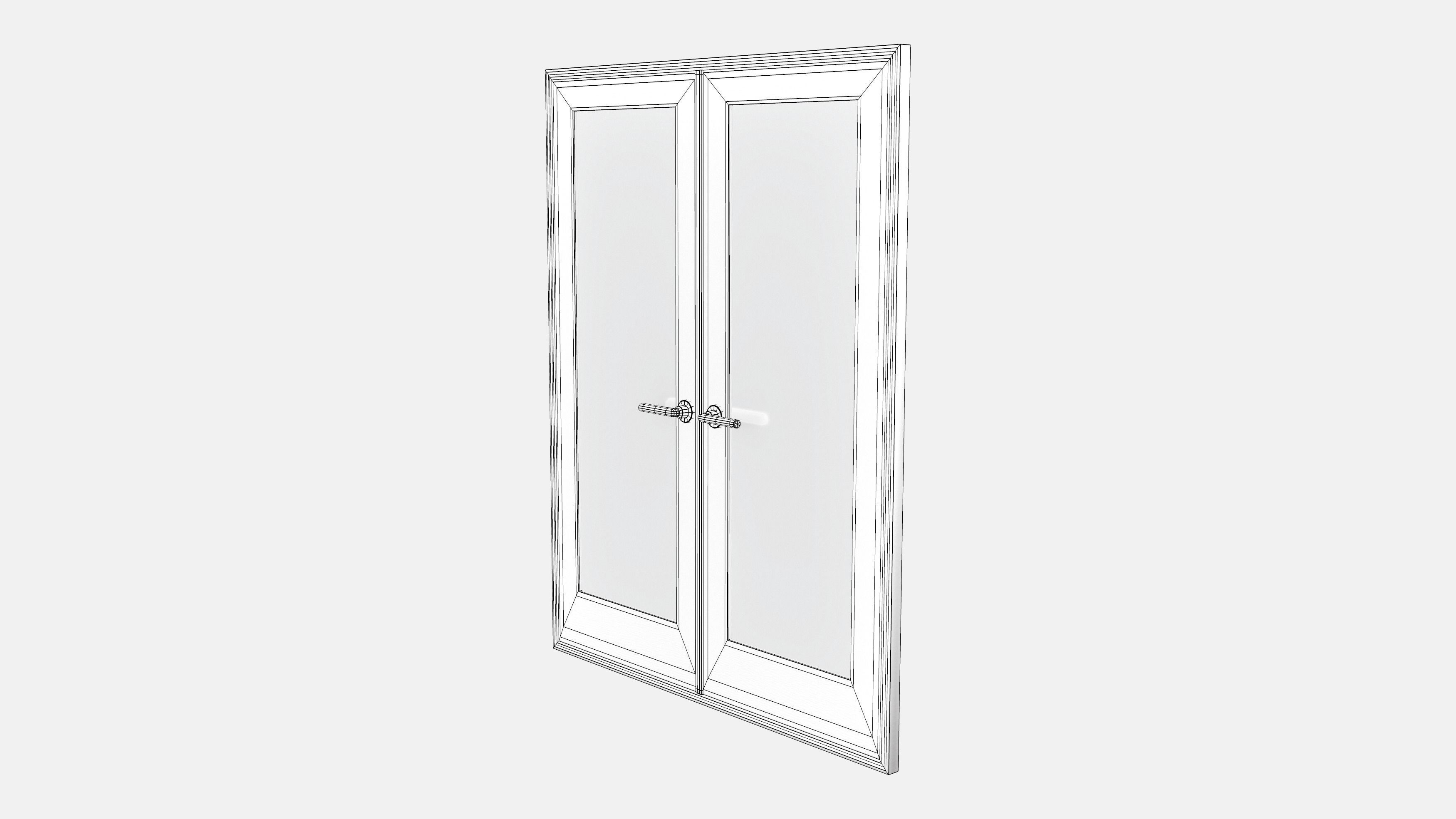 Double Door V4 Low-poly 3D model_3