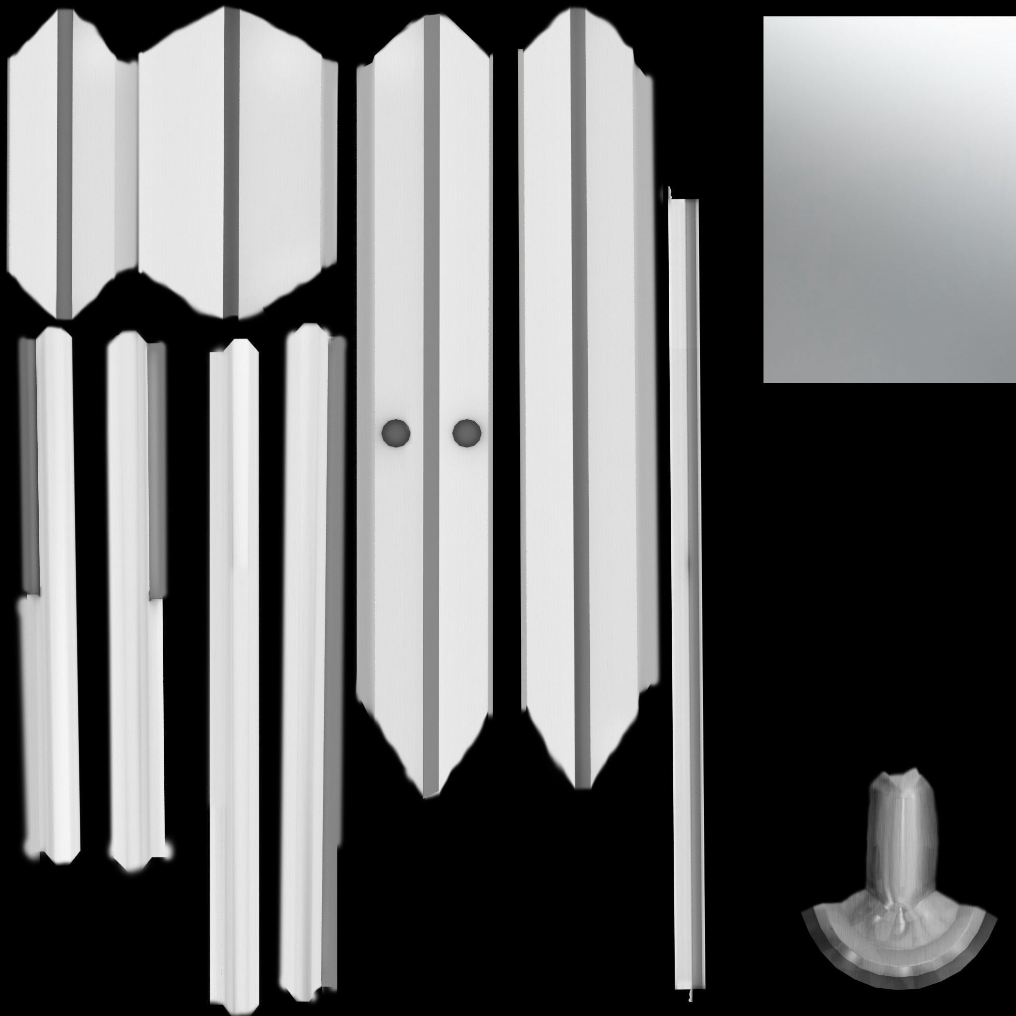 Double Door V4 Low-poly 3D model_5