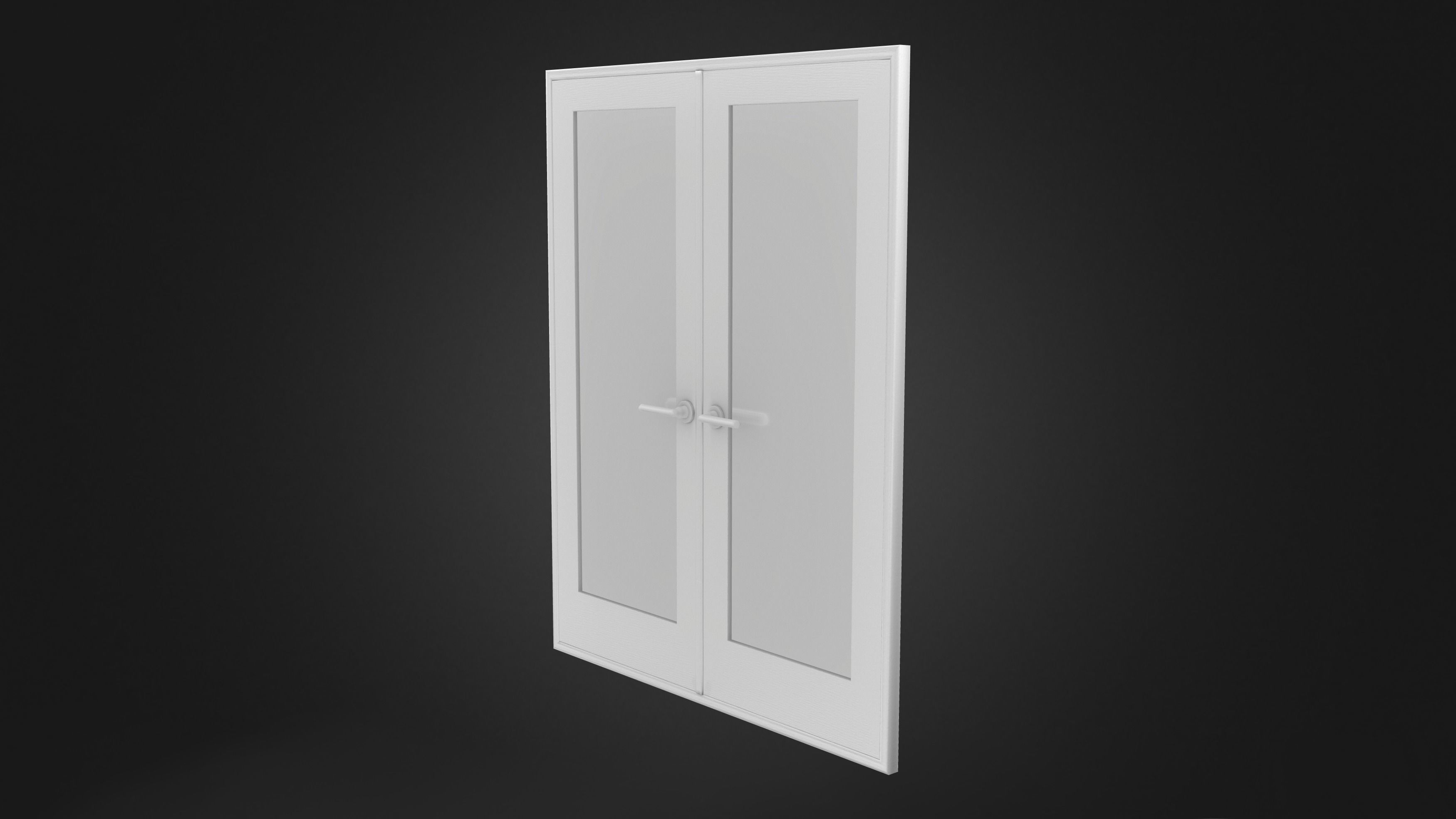 Double Door V4 Low-poly 3D model_4