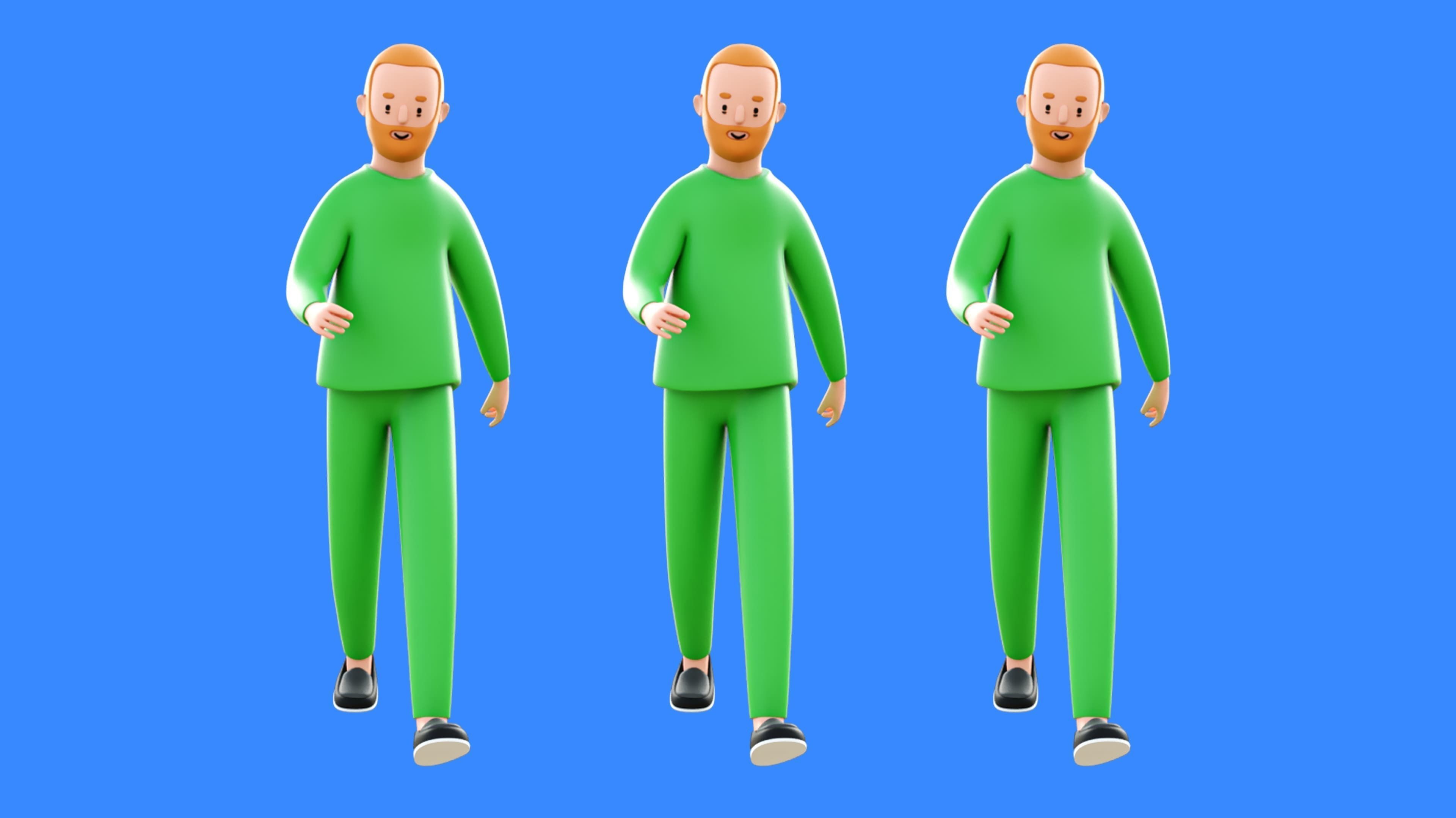 Casual Characters 4 Low-poly 3D model_14