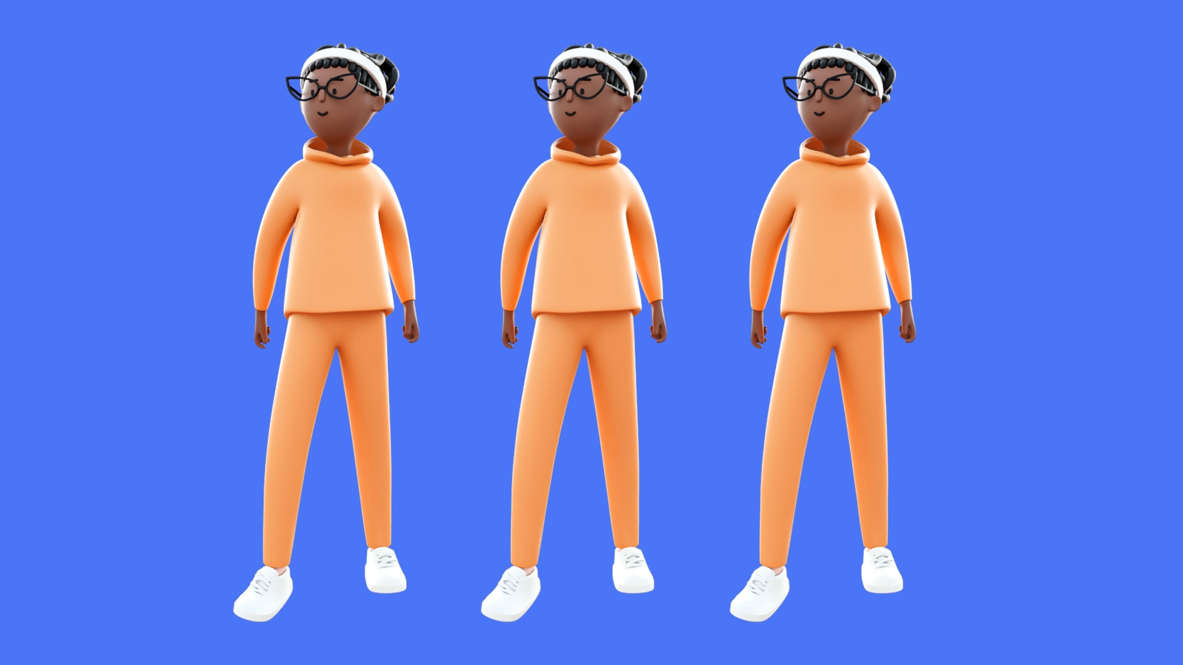Casual Characters 4 Low-poly 3D model_13