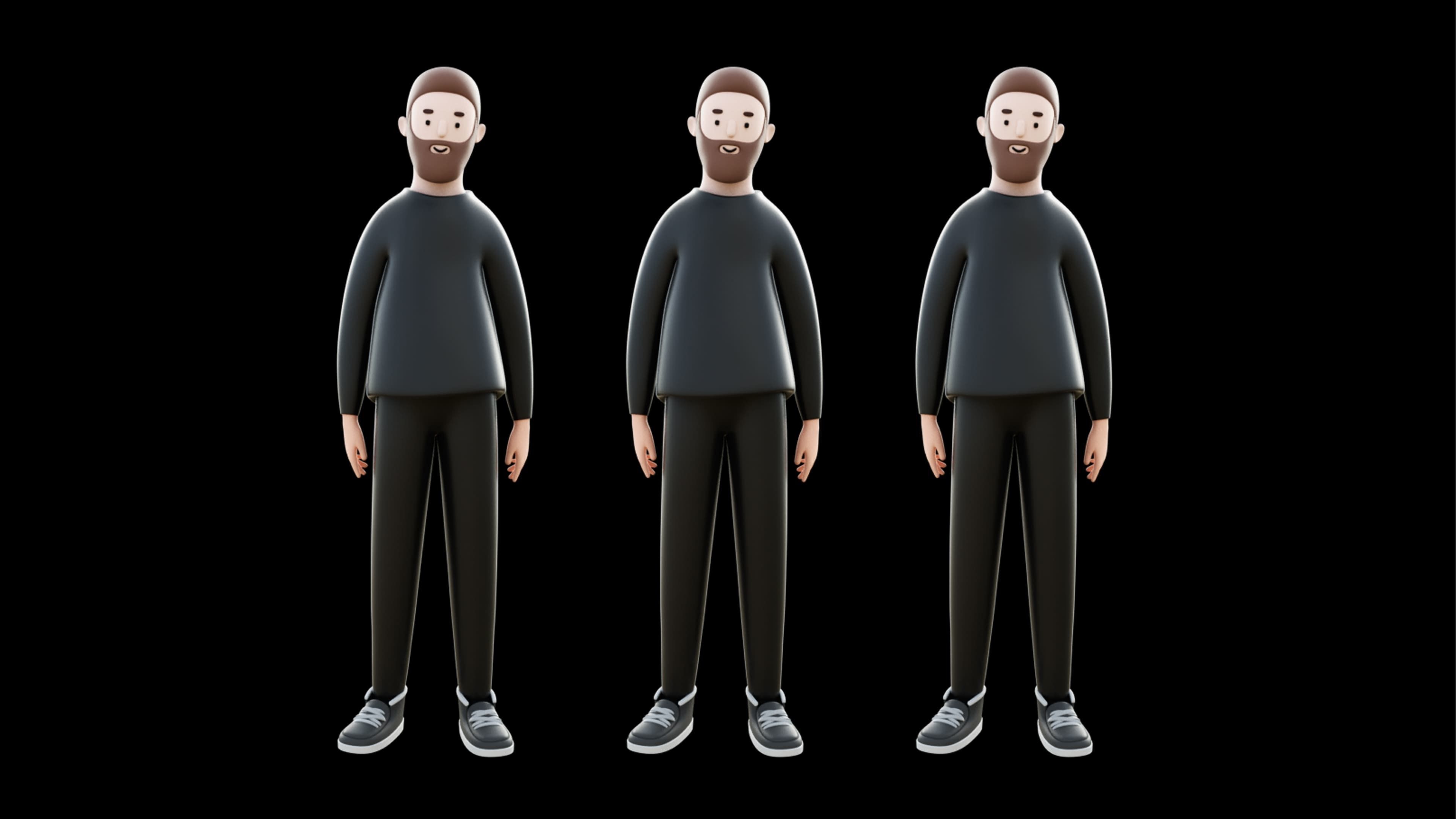 Casual Characters 4 Low-poly 3D model_17