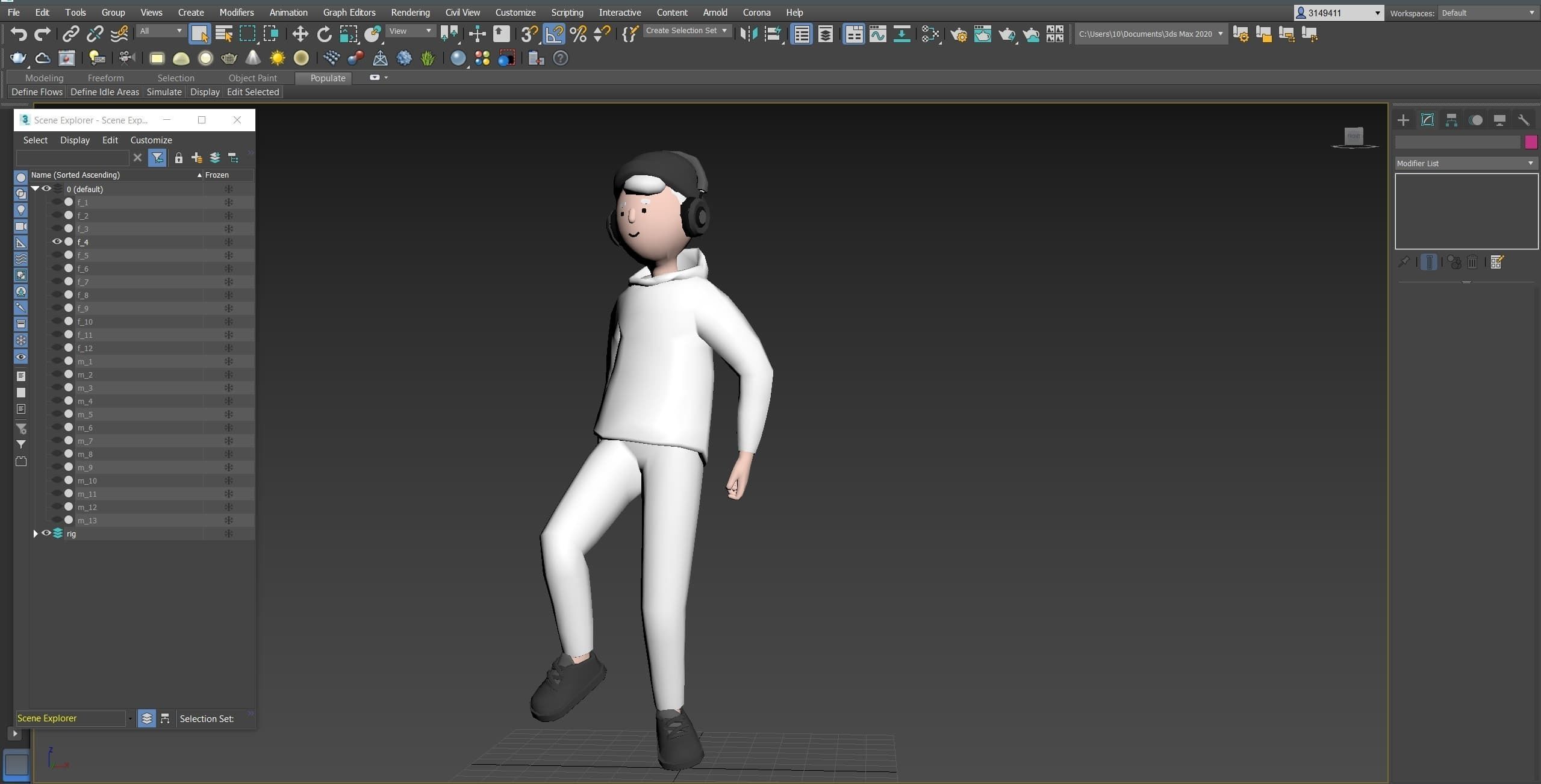 Casual Characters 4 Low-poly 3D model_21