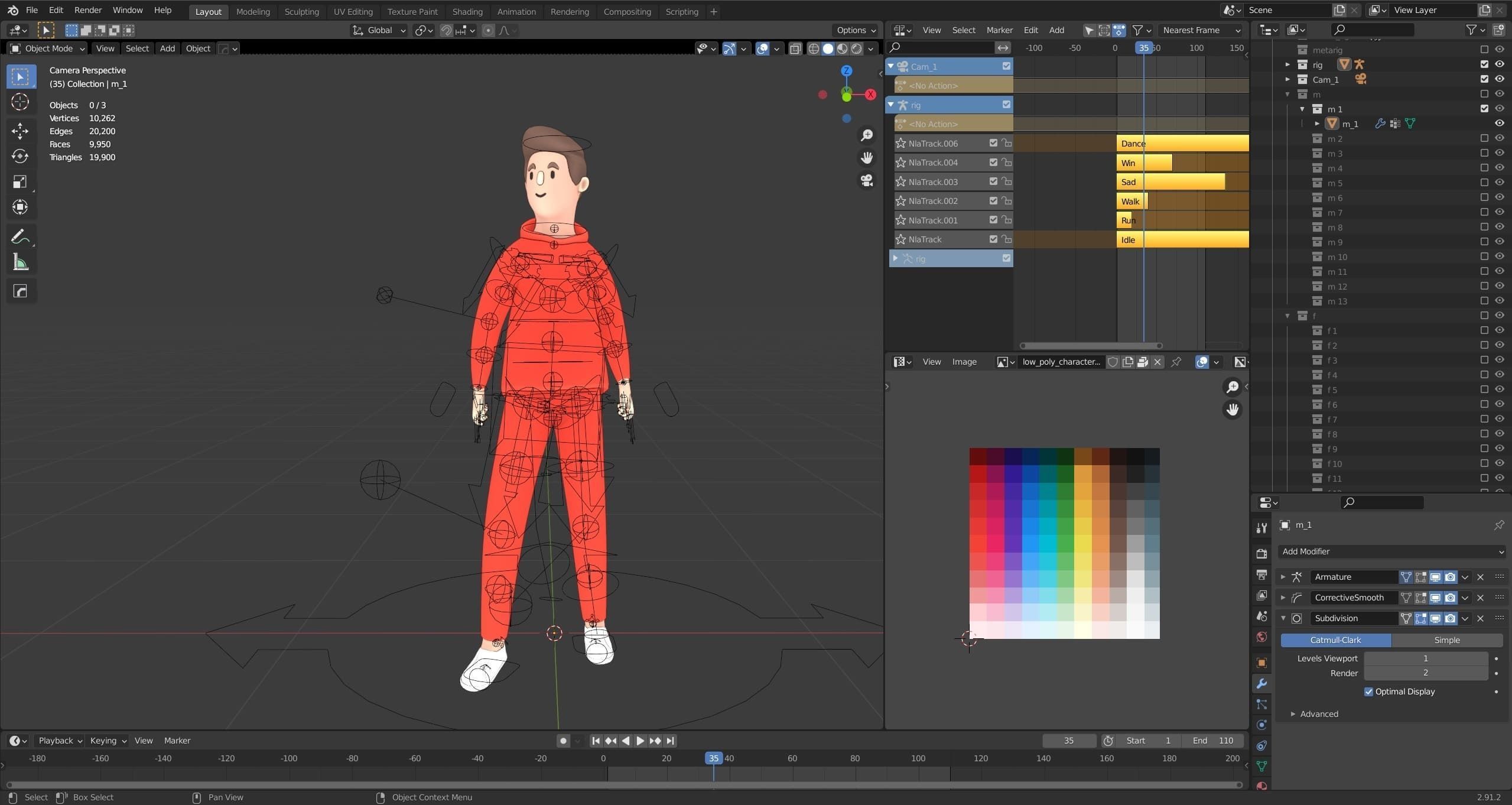 Casual Characters 4 Low-poly 3D model_18