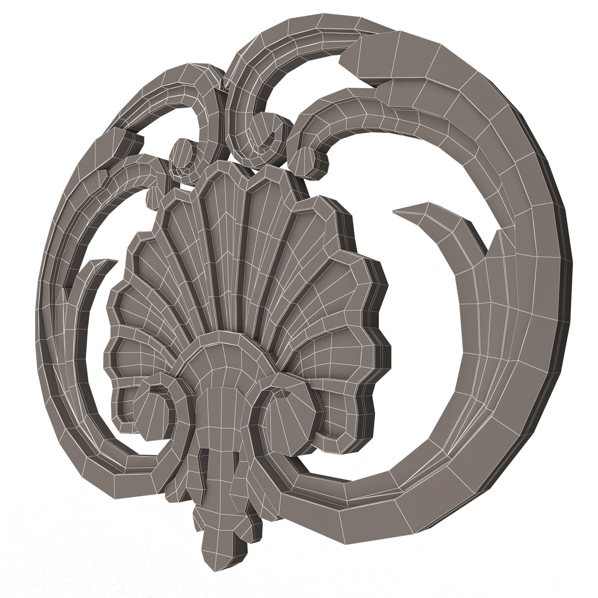 Shell Corbel 07 Low-poly 3D model_8
