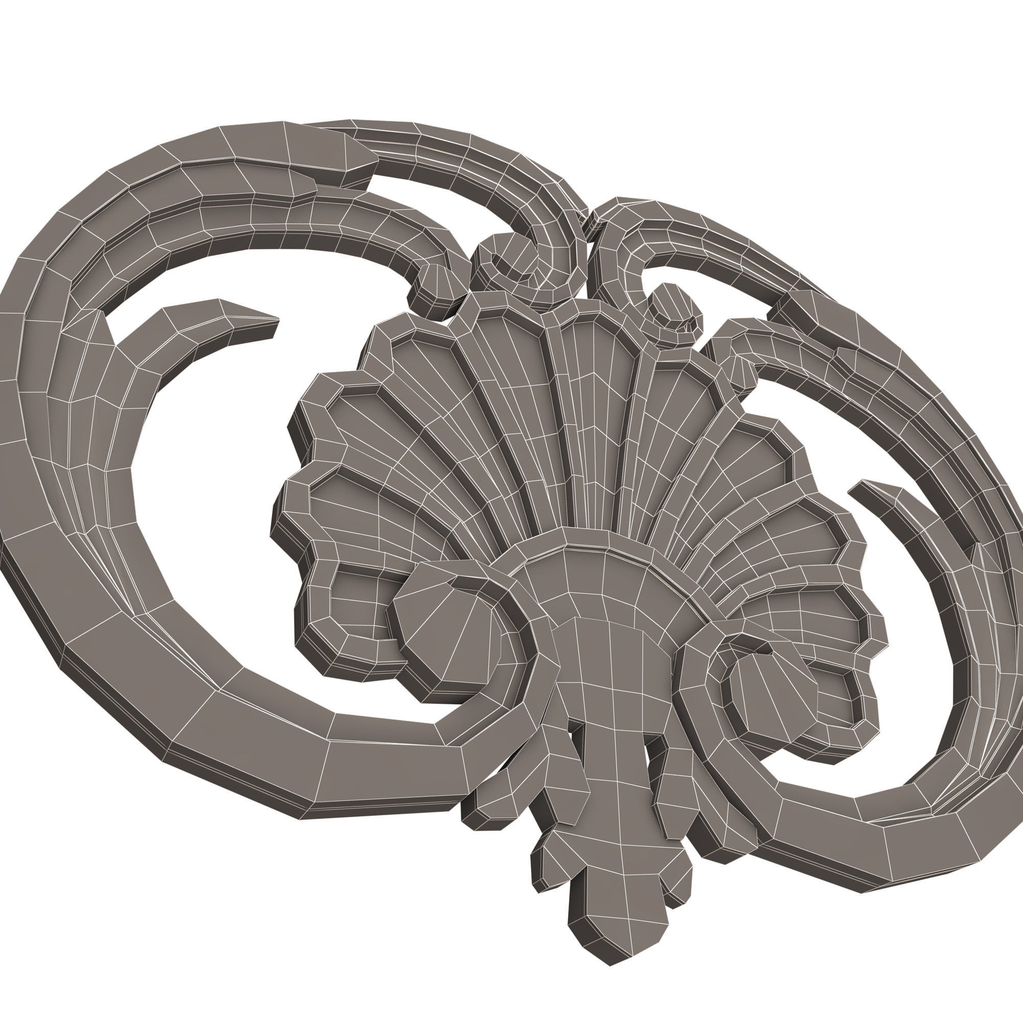 Shell Corbel 07 Low-poly 3D model_7