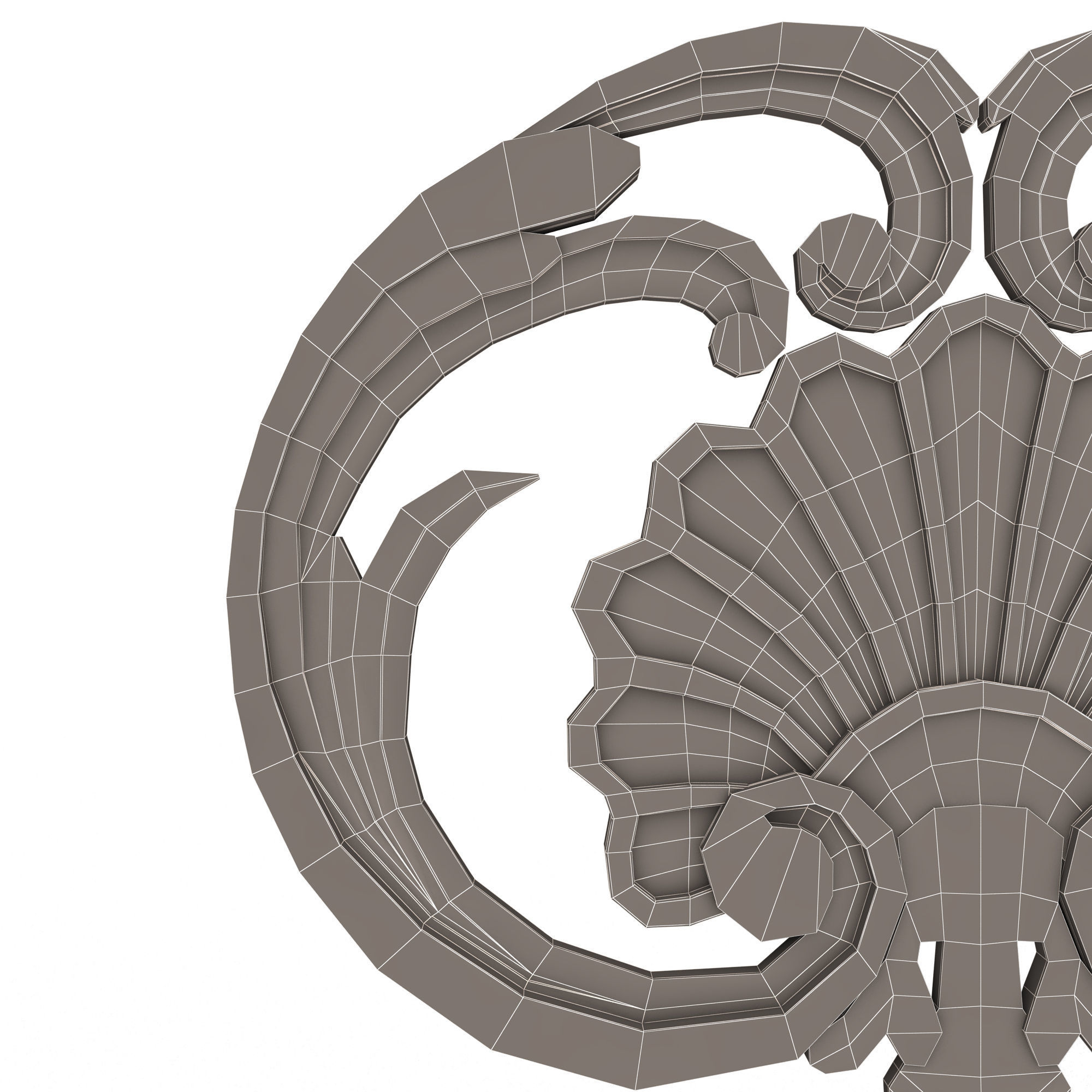 Shell Corbel 07 Low-poly 3D model_9
