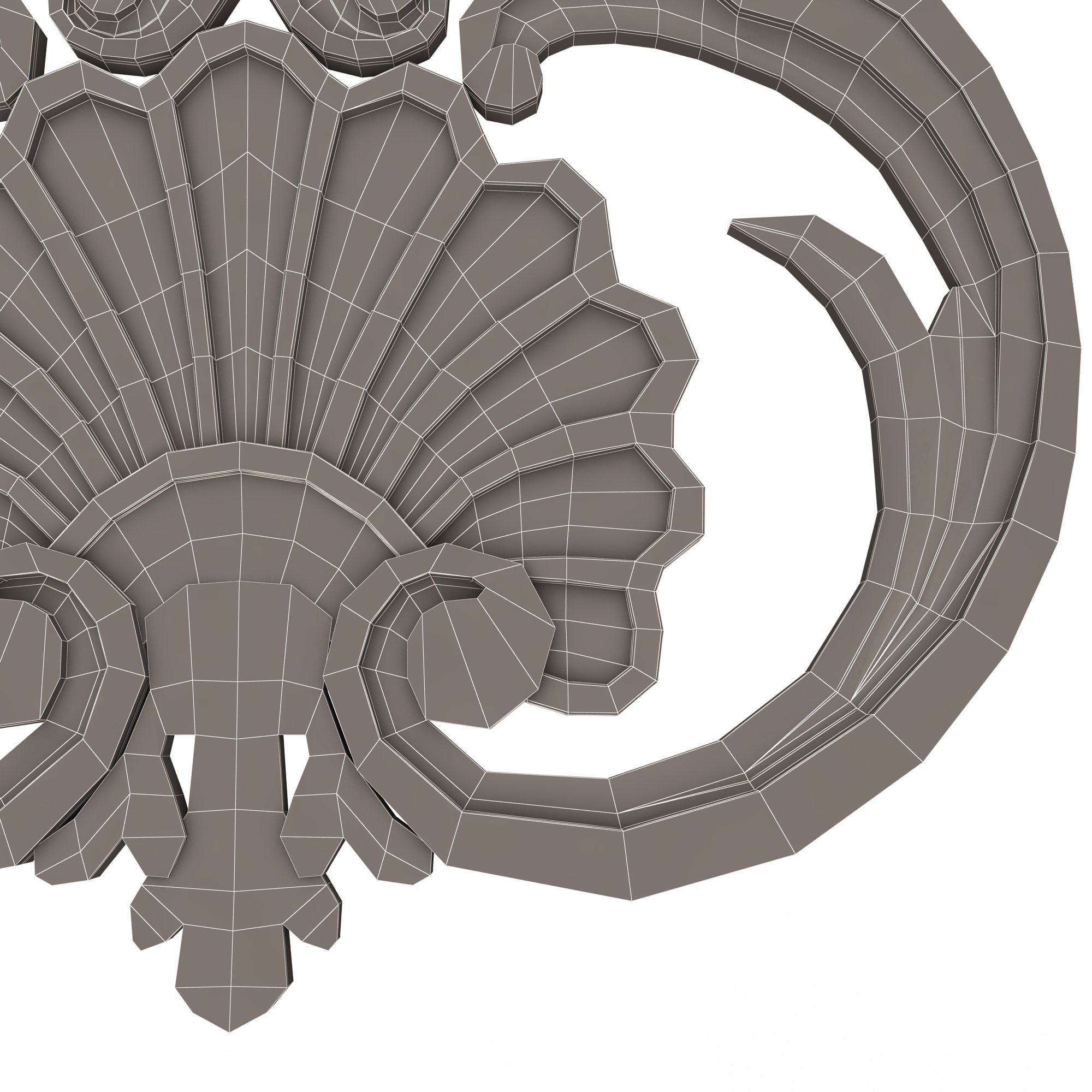 Shell Corbel 07 Low-poly 3D model_11