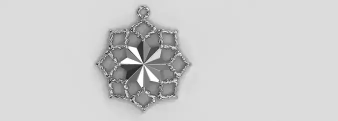 Star Pendant Jewelry Necklace snowflake pattern