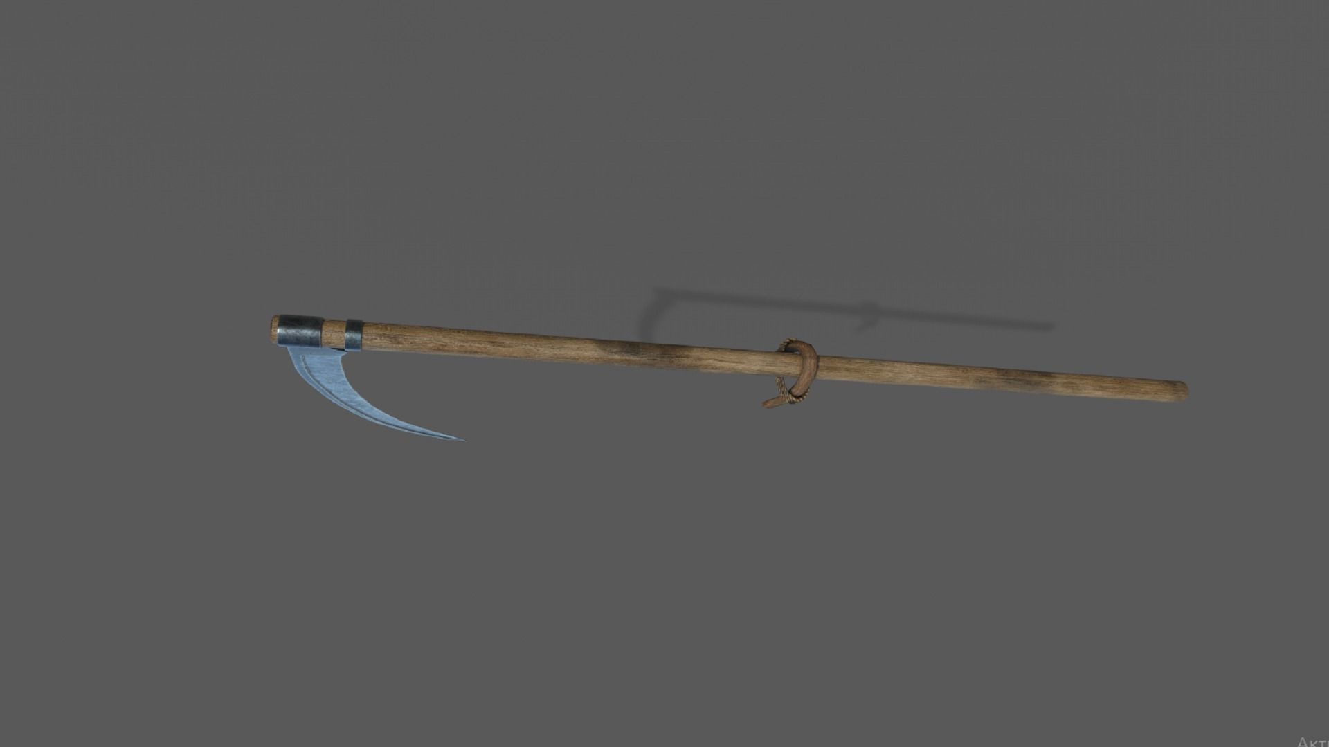 Scythe tool of labor PBR low-poly 3D model Low-poly 3D model_1