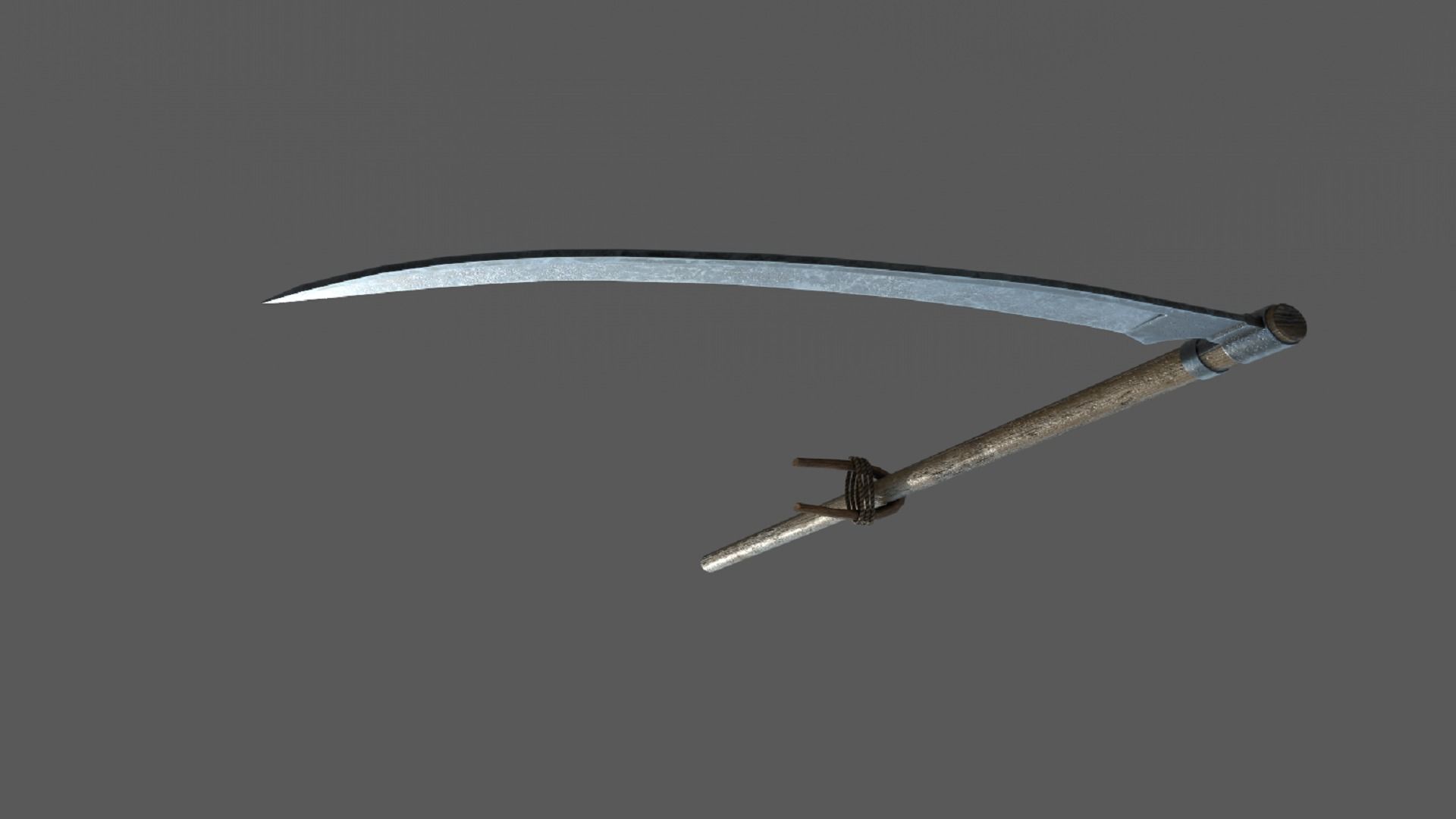 Scythe tool of labor PBR low-poly 3D model Low-poly 3D model_3