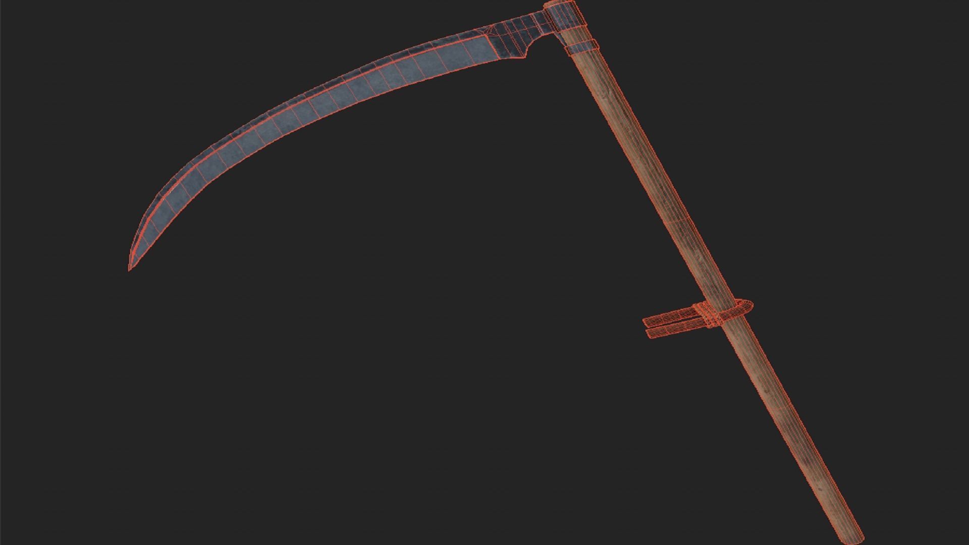 Scythe tool of labor PBR low-poly 3D model Low-poly 3D model_6