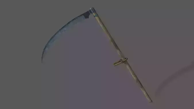 Scythe tool of labor PBR low-poly 3D model Low-poly 3D model