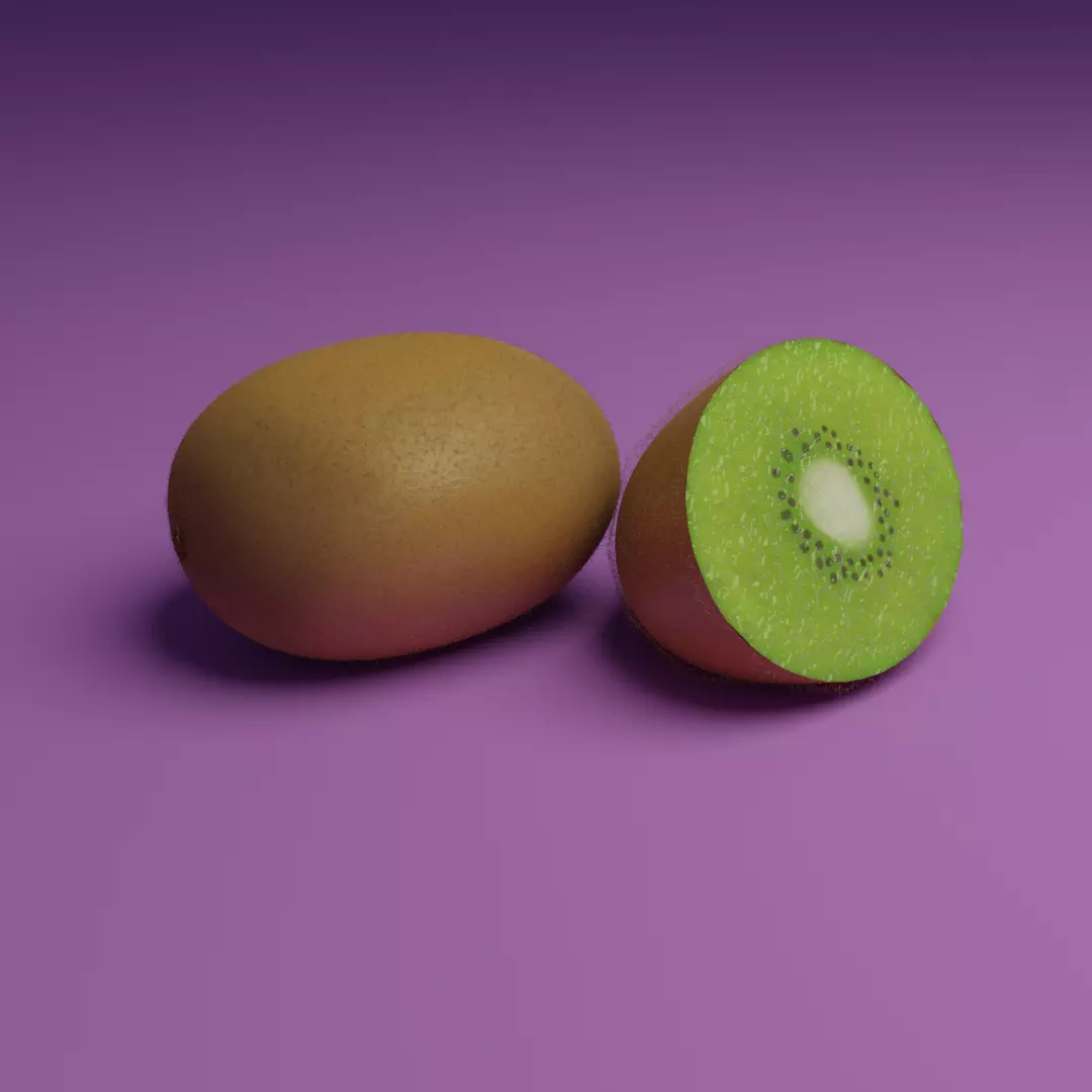 Kiwi Fruit Model Set Low-poly 3D model_0