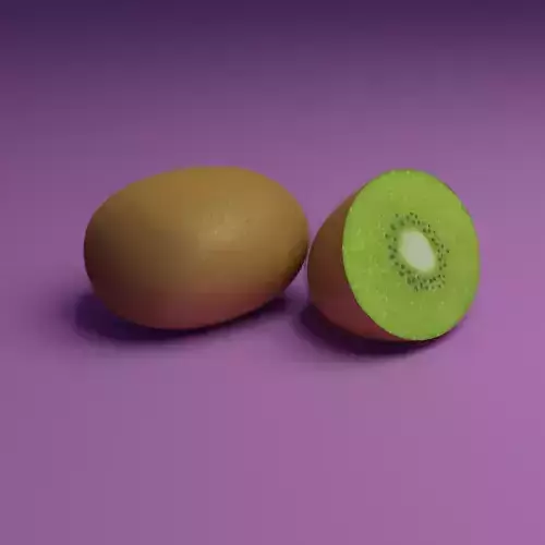 Kiwi Fruit Model Set Low-poly 3D model