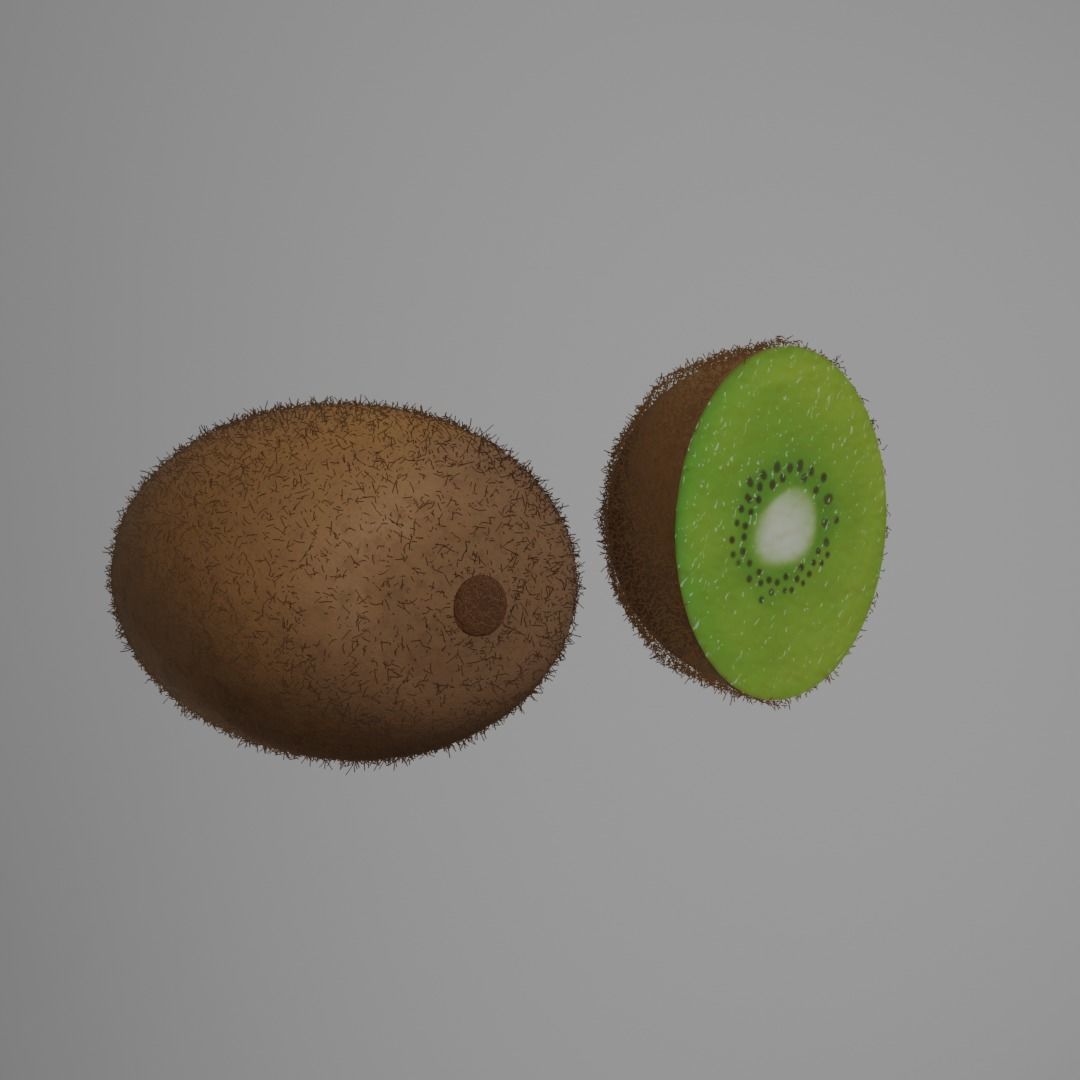 Kiwi Fruit Model Set Low-poly 3D model_2