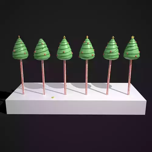 Christmas Tree Cake Pops  Low-poly 3D model