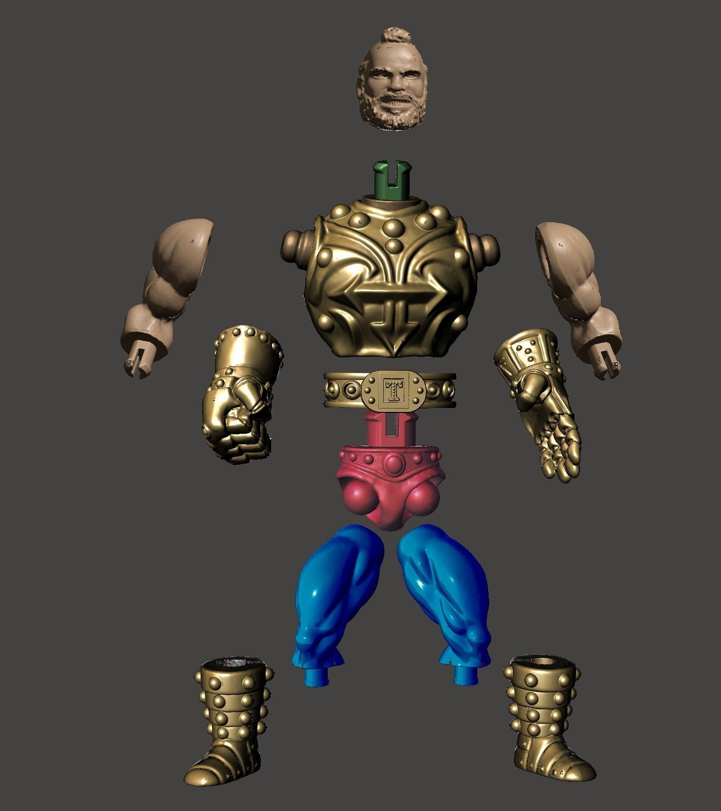 Mr T masters of wwe universe custom figure 3D print model_6