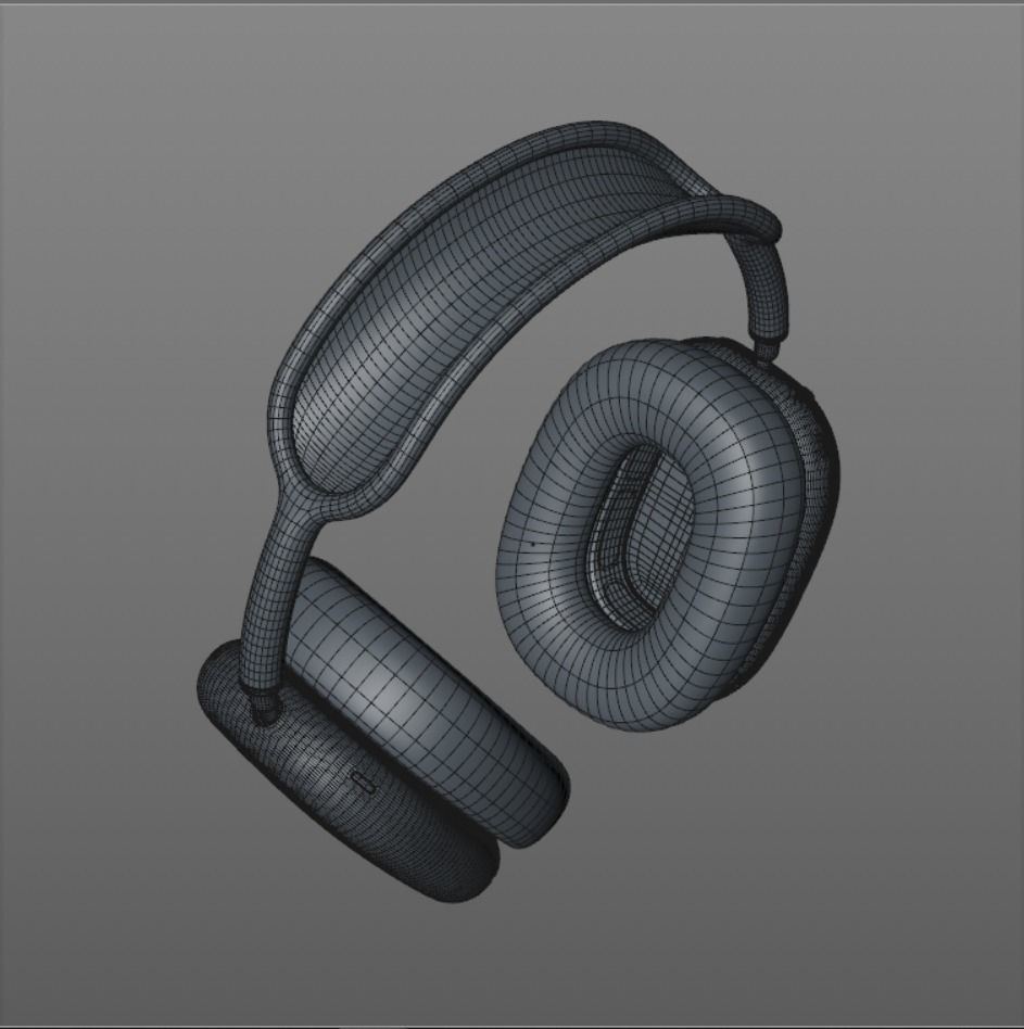 Apple airpods max 3D model Low-poly 3D model_6