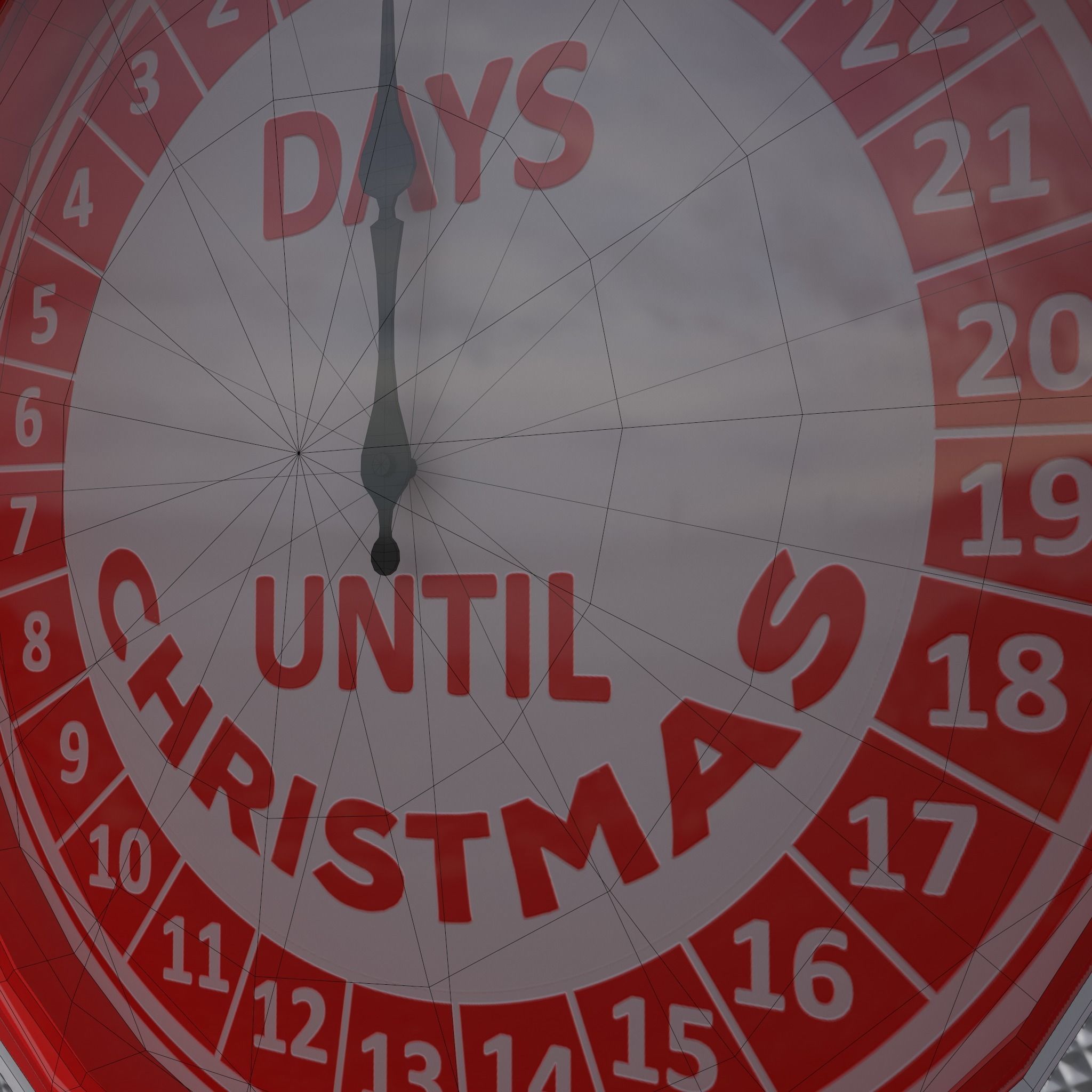 Days until Christmas Clock Low-poly 3D model_14