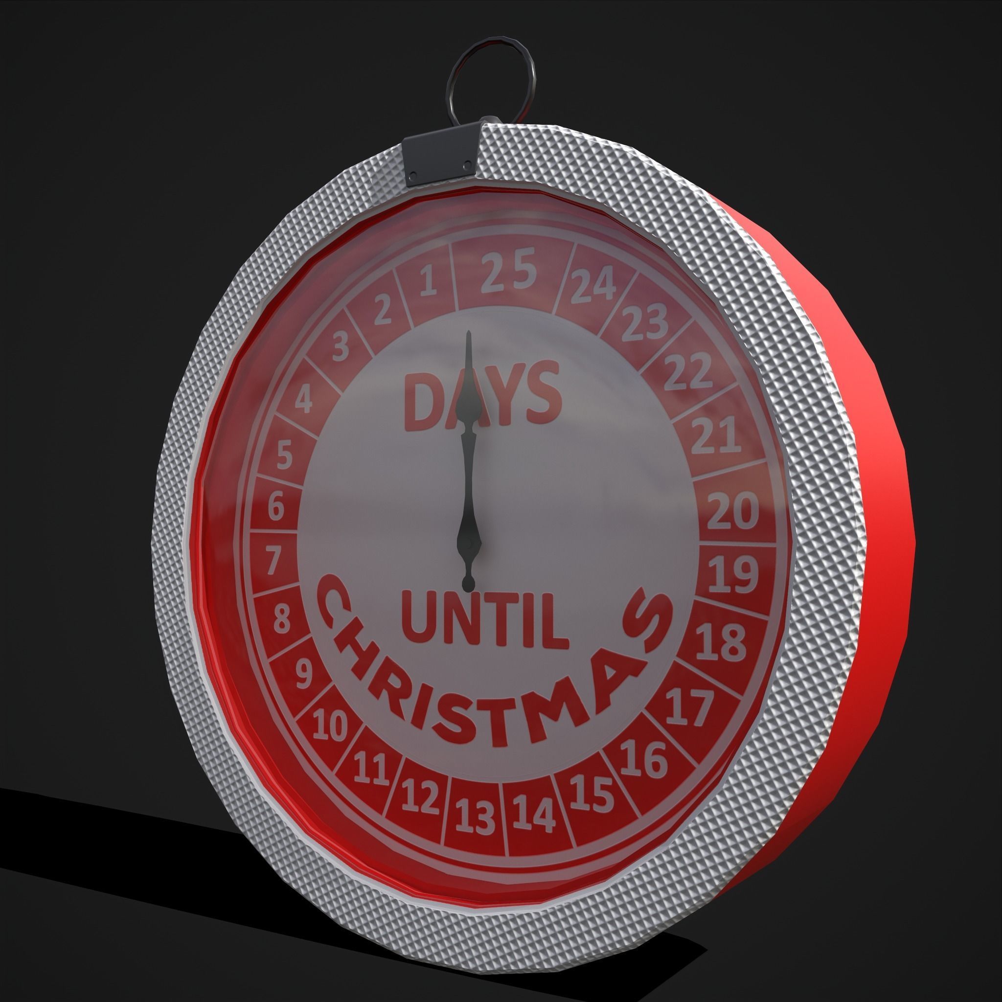 Days until Christmas Clock Low-poly 3D model_11