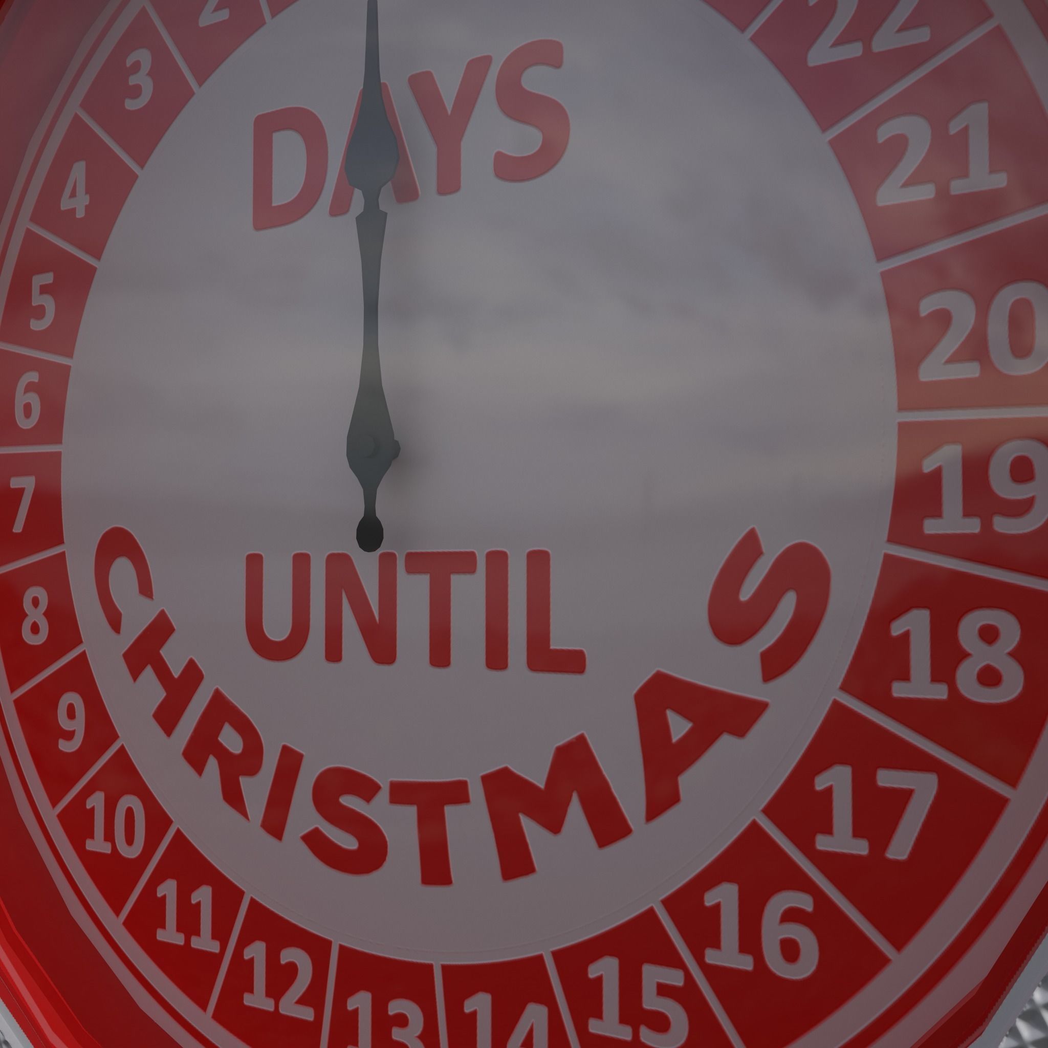 Days until Christmas Clock Low-poly 3D model_13
