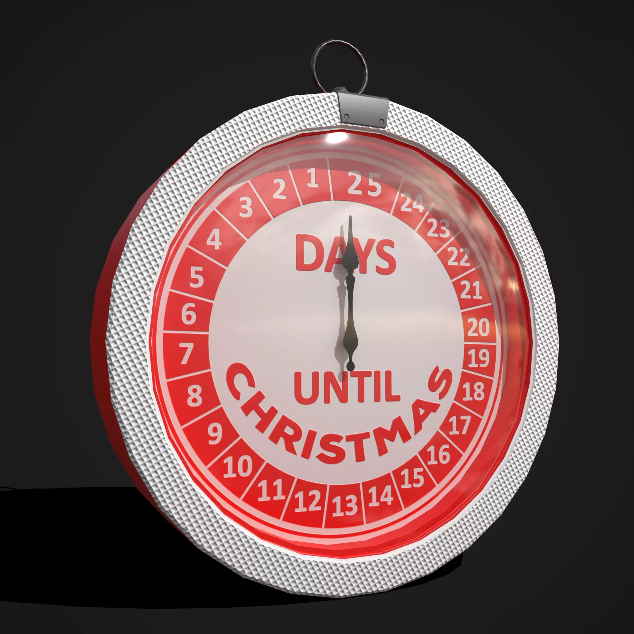 Days until Christmas Clock Low-poly 3D model_0