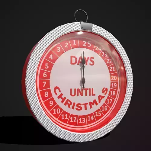 Days until Christmas Clock  Low-poly 3D model