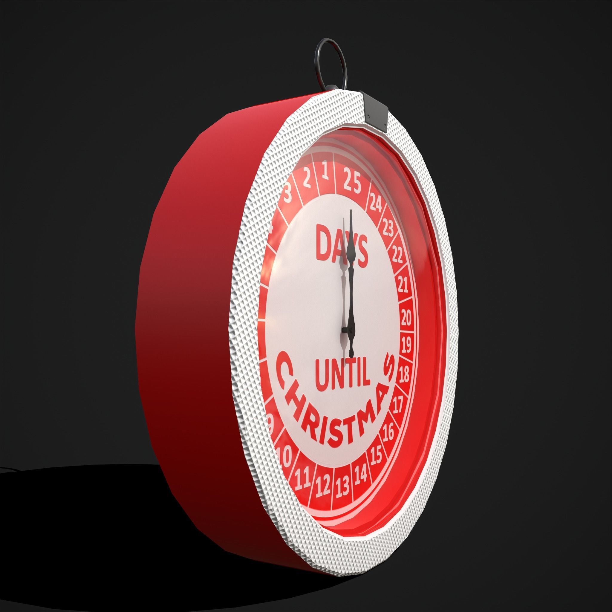 Days until Christmas Clock Low-poly 3D model_3