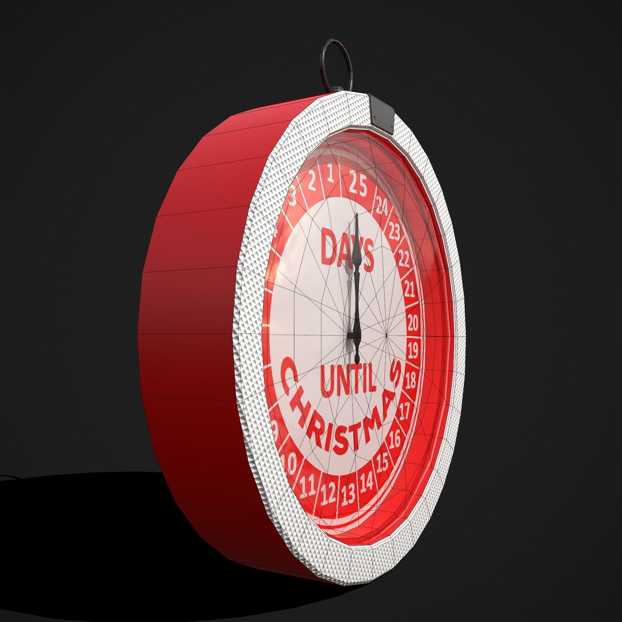 Days until Christmas Clock Low-poly 3D model_4