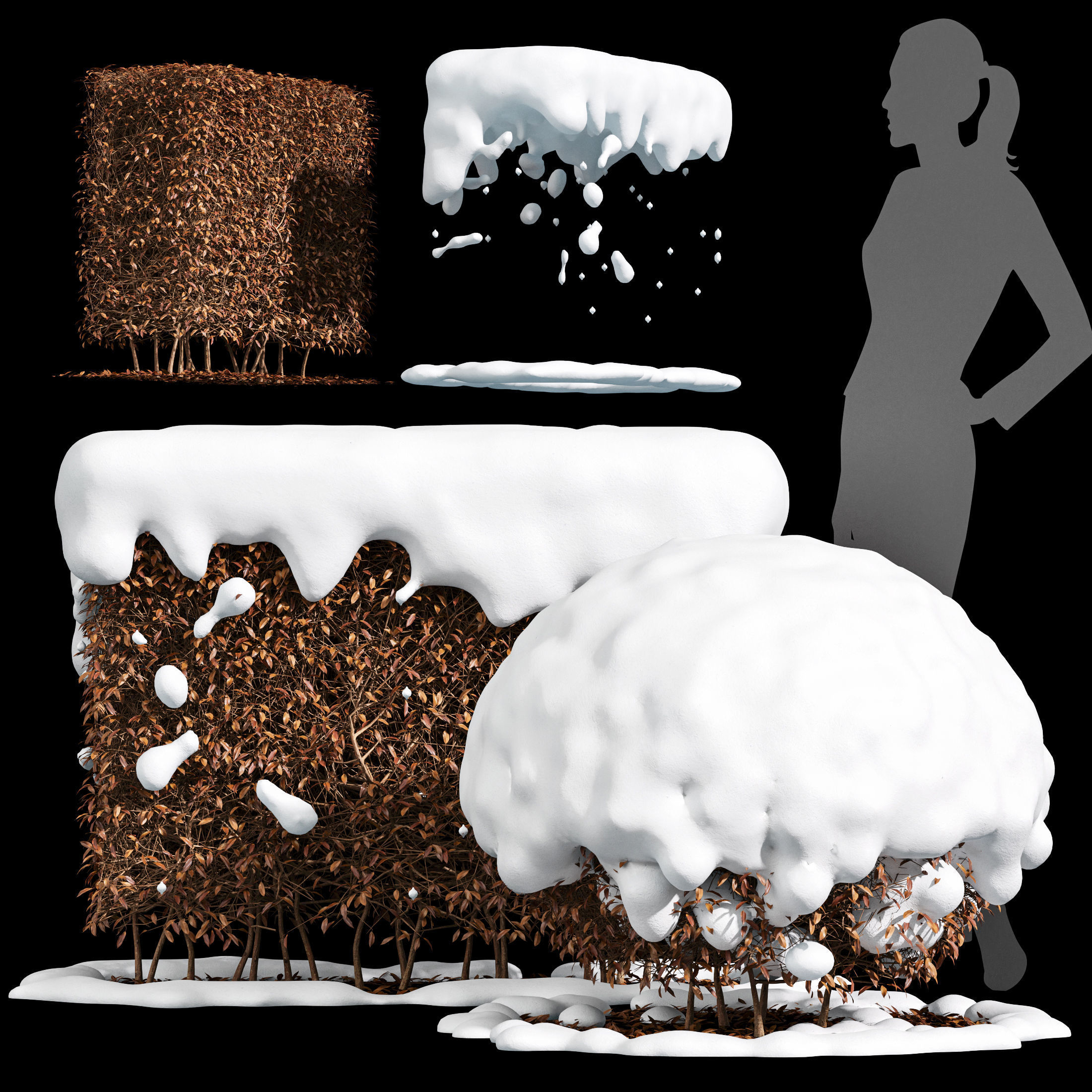 11 Dieffrent bush Models in One Pak 007 3D model 3D model_6