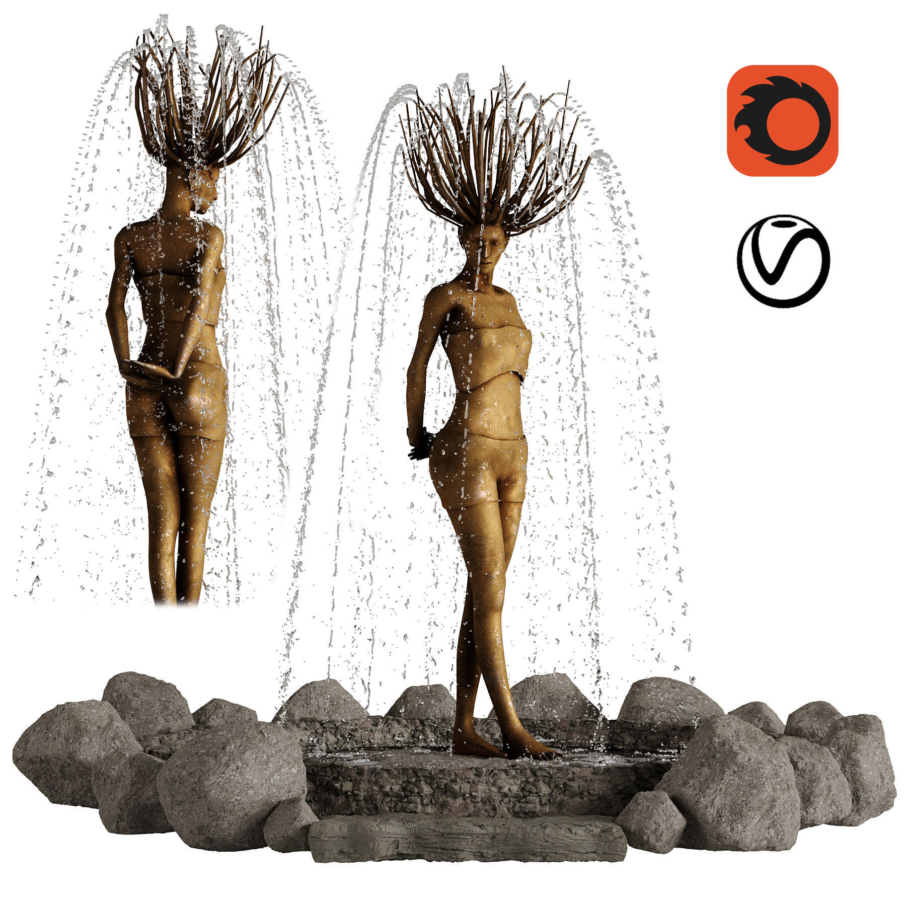 10 Environment Fountain 3D model_8
