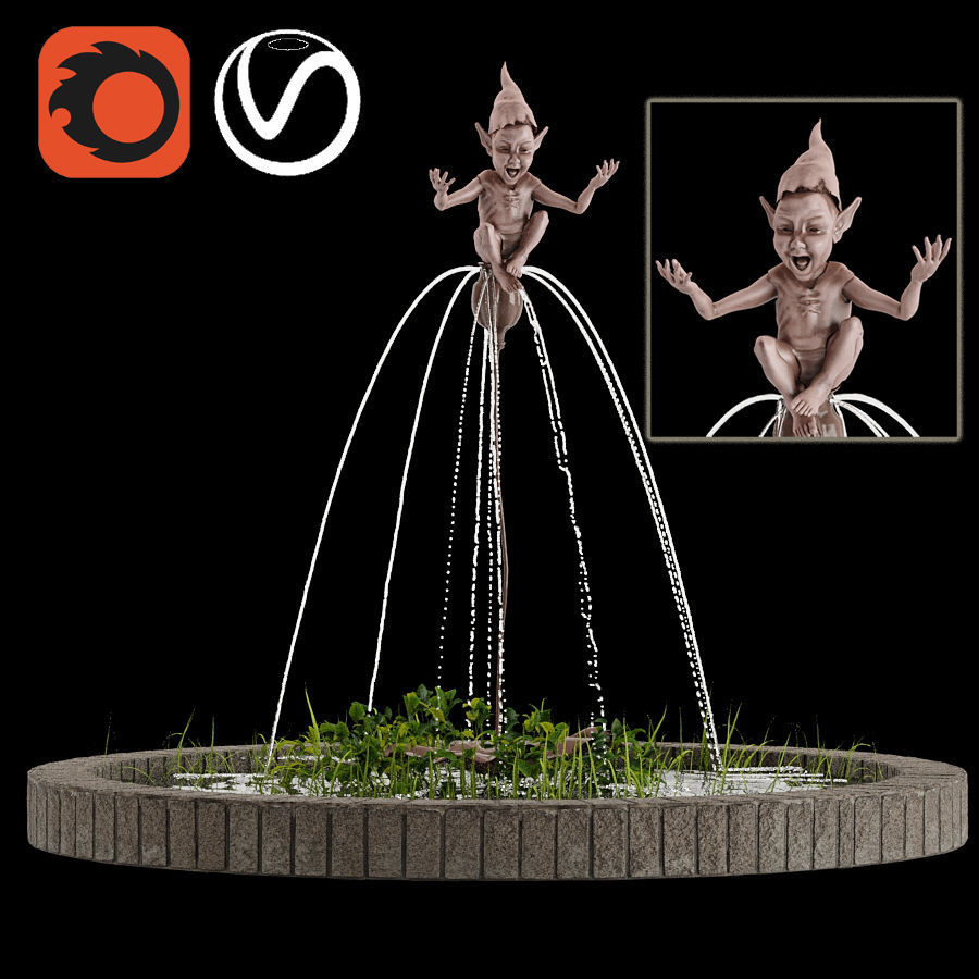 10 Environment Fountain 3D model_7