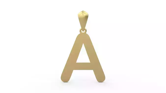 Initial Letters Pendant Arial Rounded A 3D print model