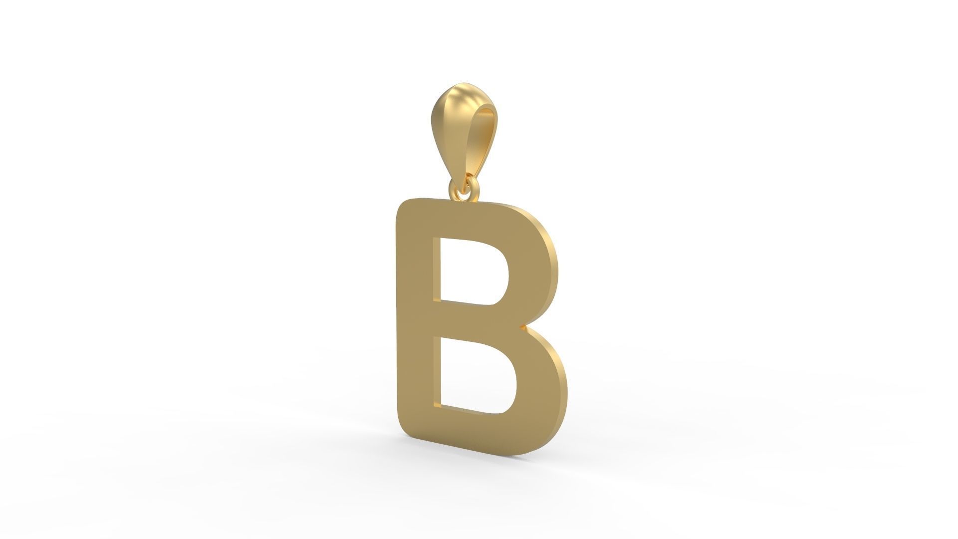 Initial Letters Pendant Arial Rounded B 3D print model_1