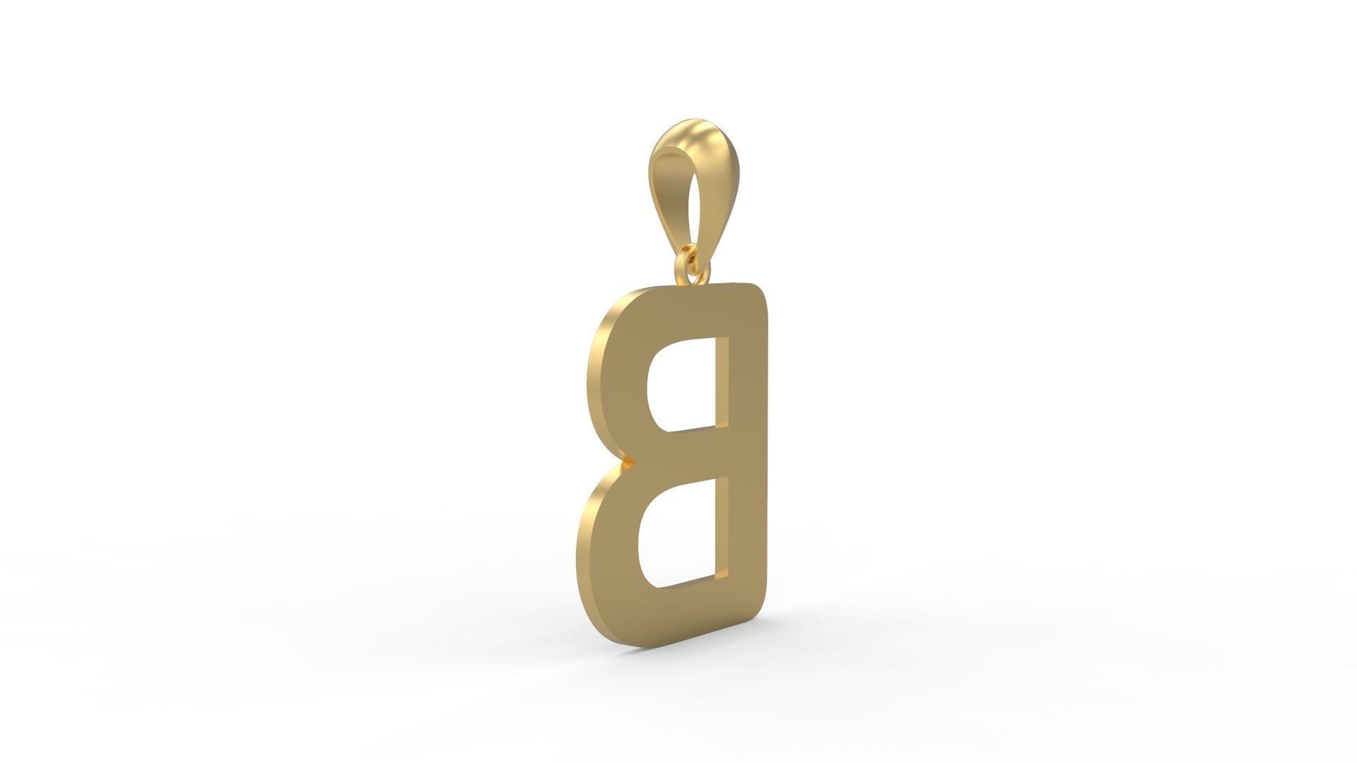 Initial Letters Pendant Arial Rounded B 3D print model_3