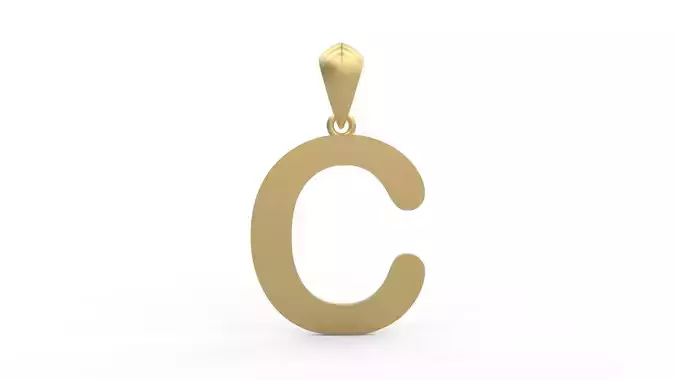 Initial Letters Pendant Arial Rounded C 3D print model