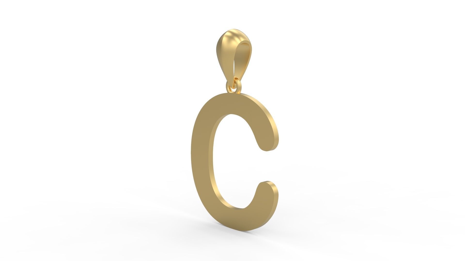 Initial Letters Pendant Arial Rounded C 3D print model_1