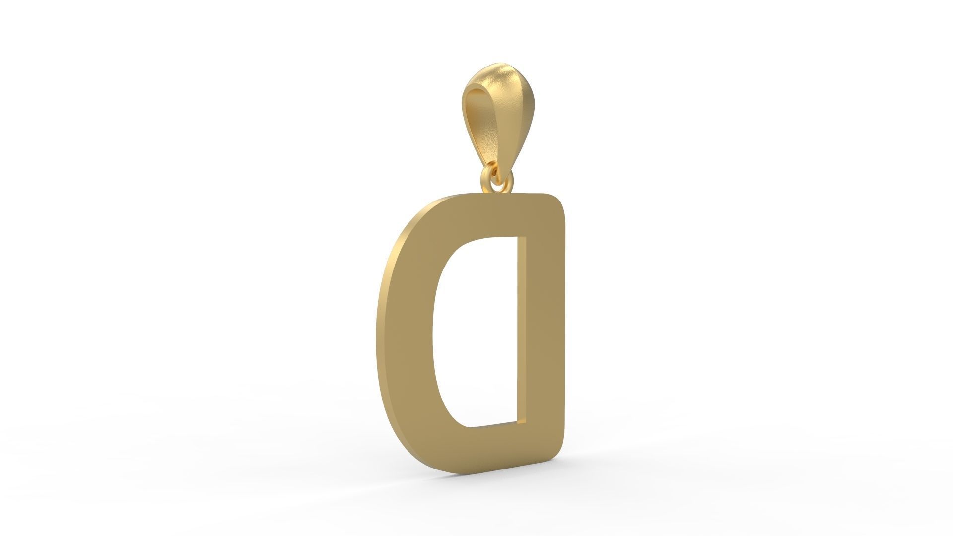 Initial Letters Pendant Arial Rounded D 3D print model_3
