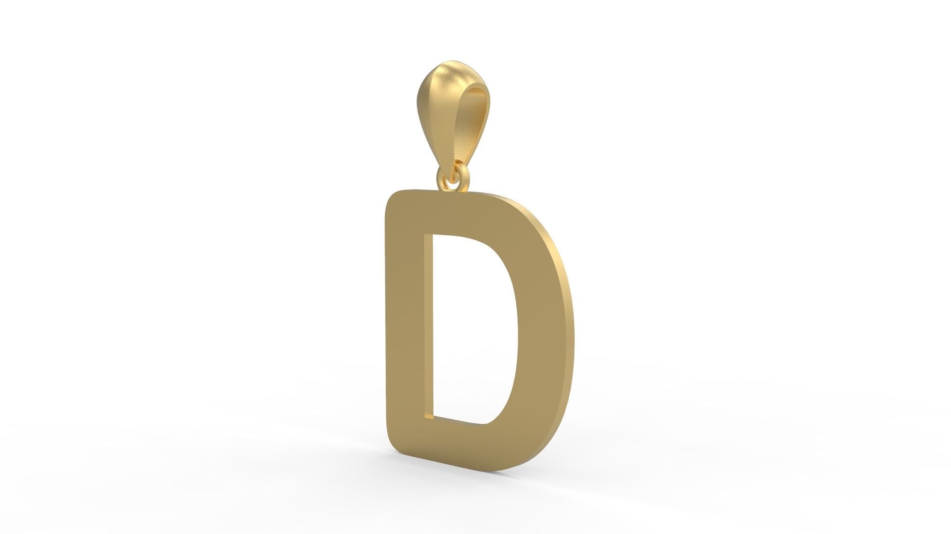 Initial Letters Pendant Arial Rounded D 3D print model_1