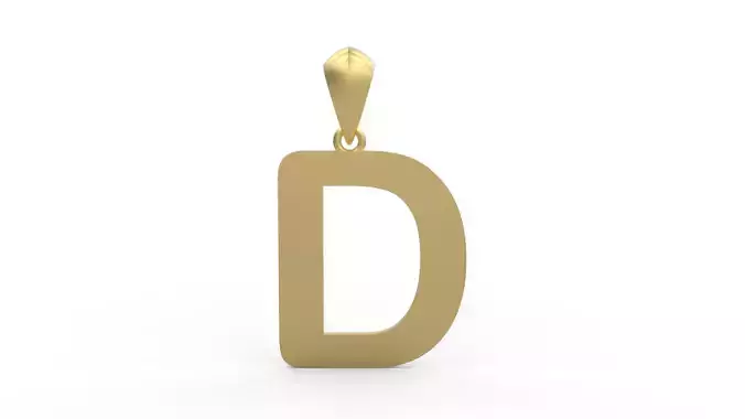 Initial Letters Pendant Arial Rounded D 3D print model