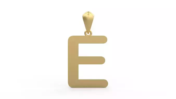 Initial Letters Pendant Arial Rounded E 3D print model