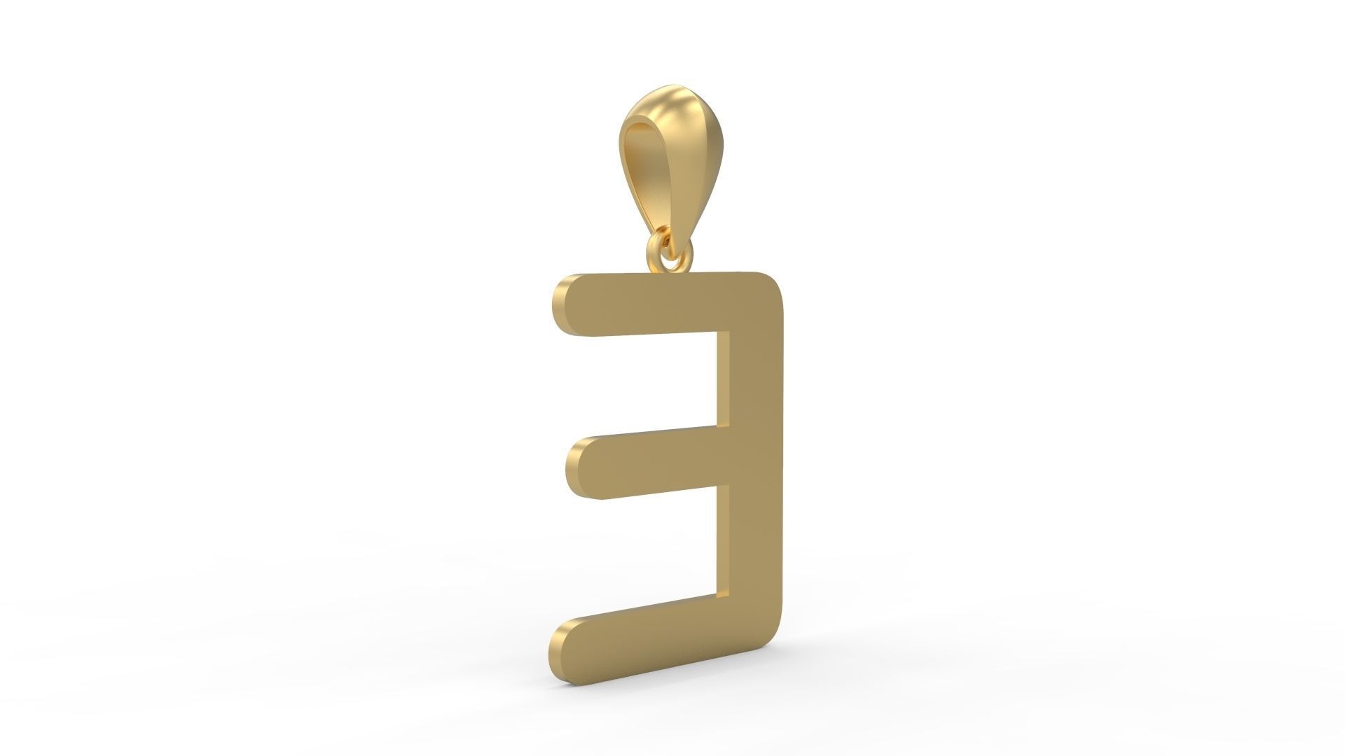 Initial Letters Pendant Arial Rounded E 3D print model_3