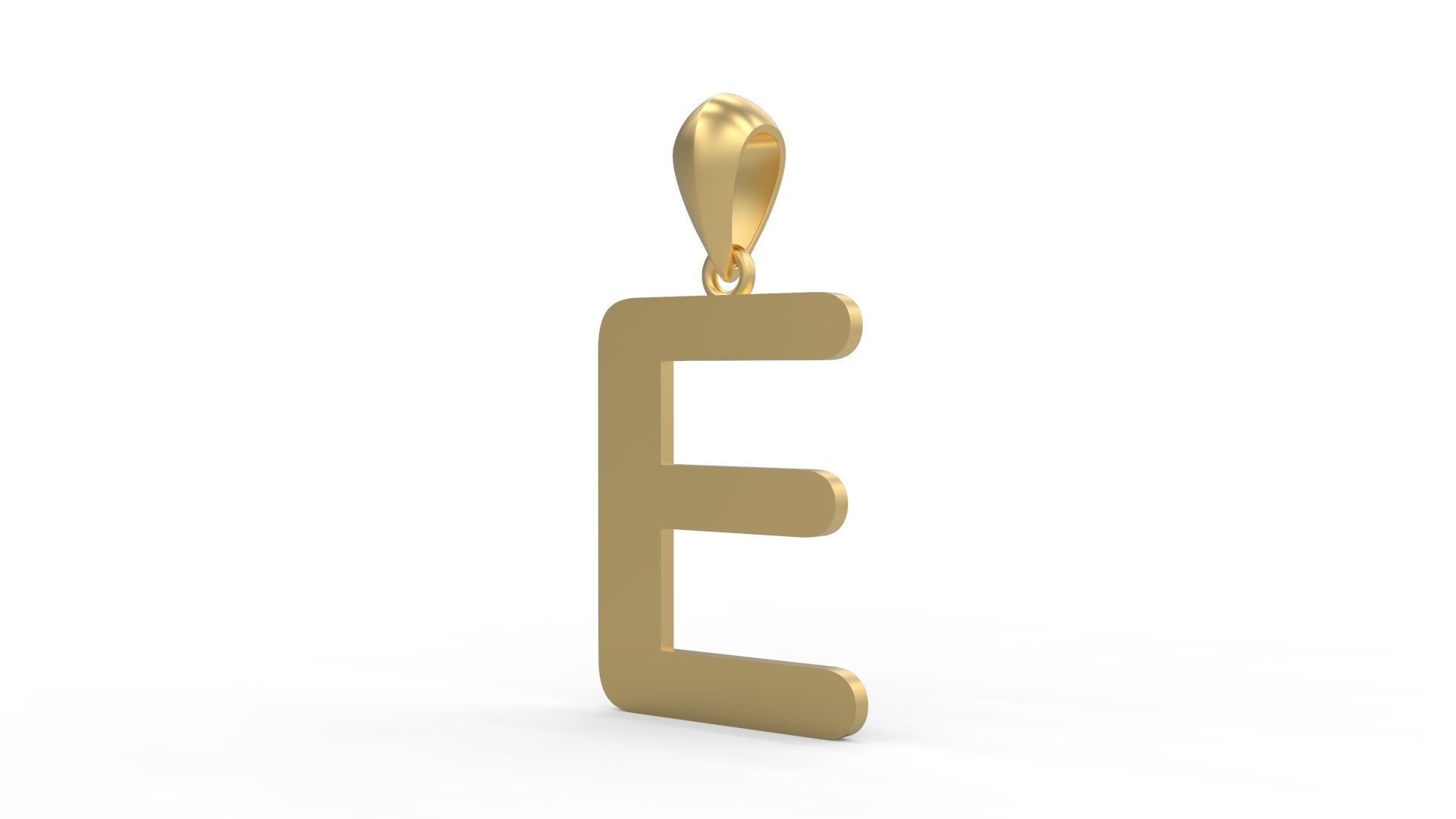 Initial Letters Pendant Arial Rounded E 3D print model_1