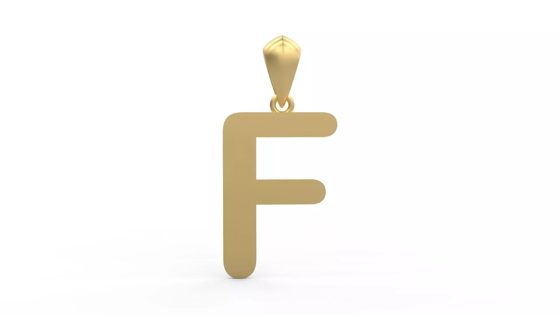Initial Letters Pendant Arial Rounded F 3D print model_0