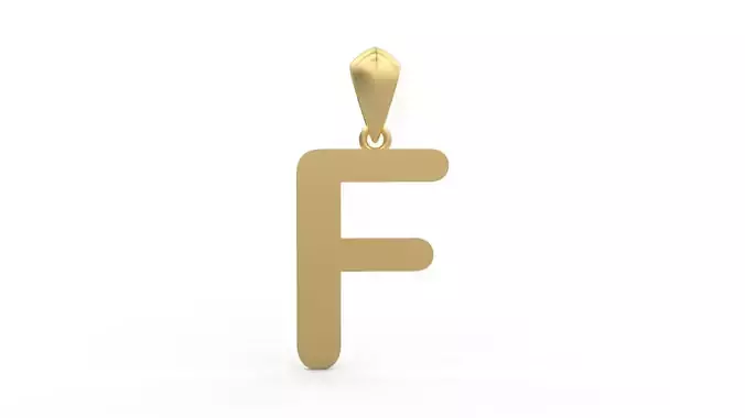 Initial Letters Pendant Arial Rounded F 3D print model