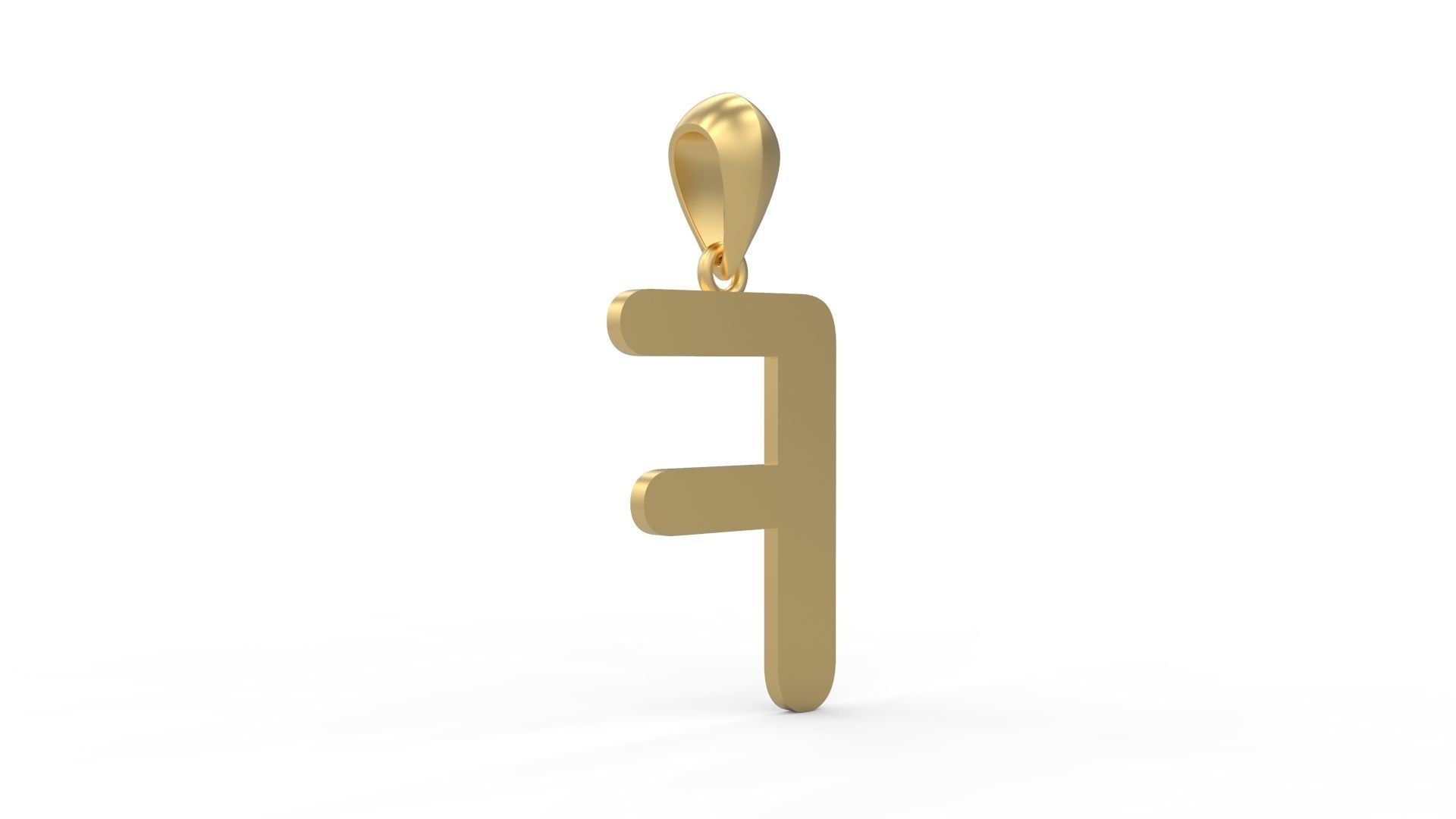Initial Letters Pendant Arial Rounded F 3D print model_3